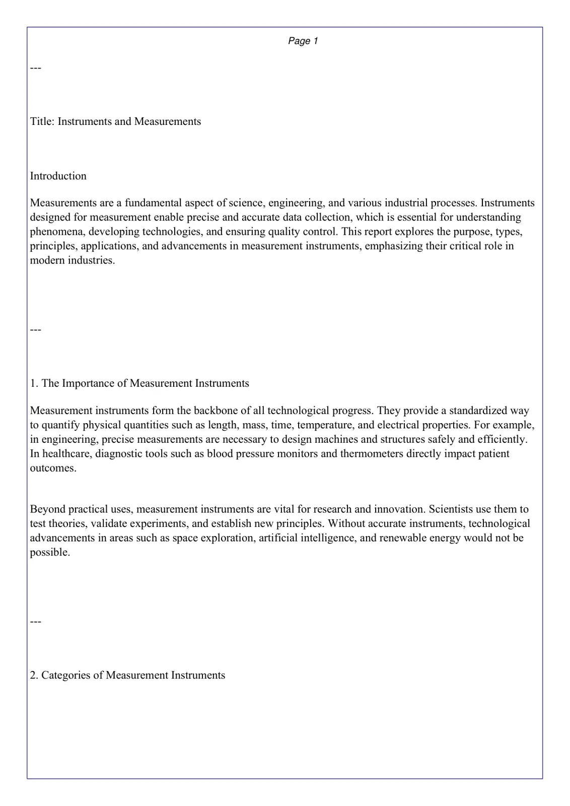 غلاف تقرير Instruments and Measurements