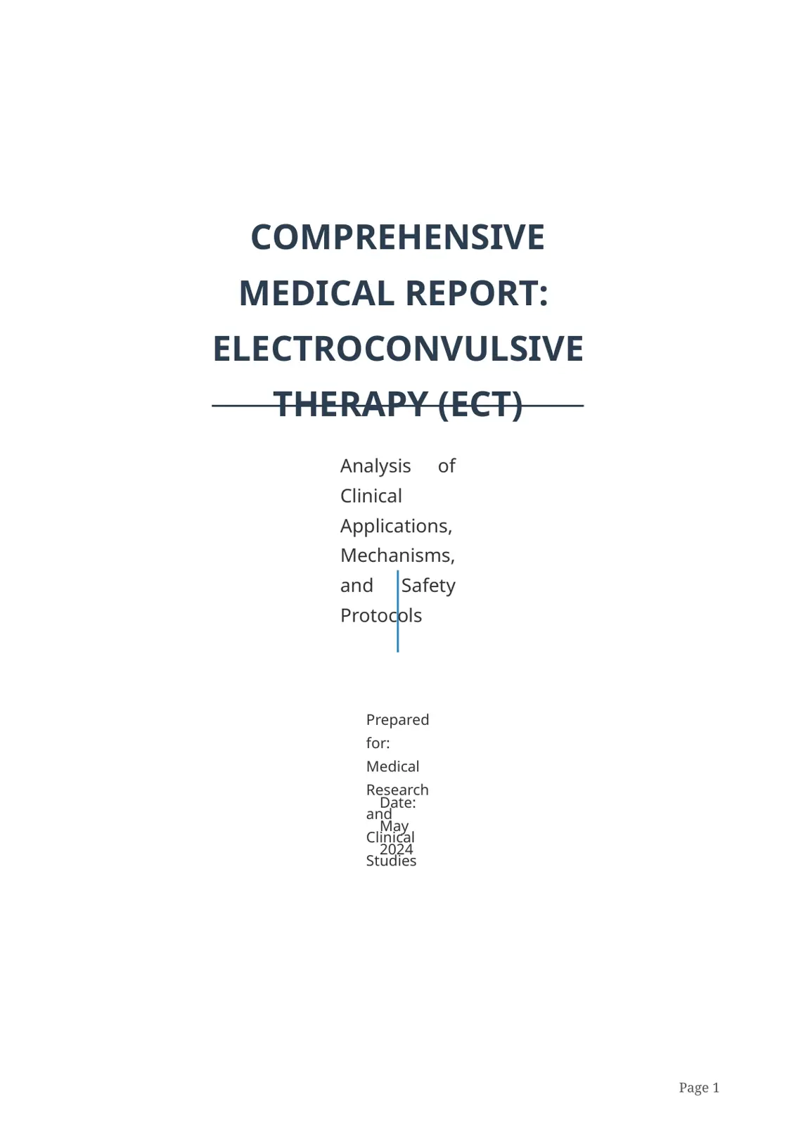 غلاف تقرير Comprehensive Medical Report: Electroconvulsive Therapy (ECT)