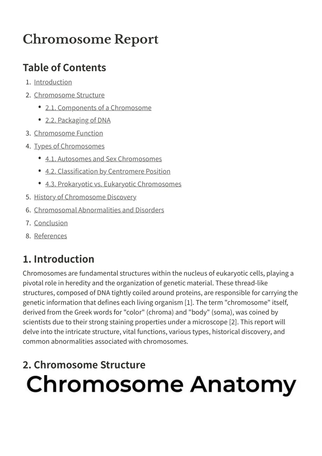غلاف تقرير Chromosome Report