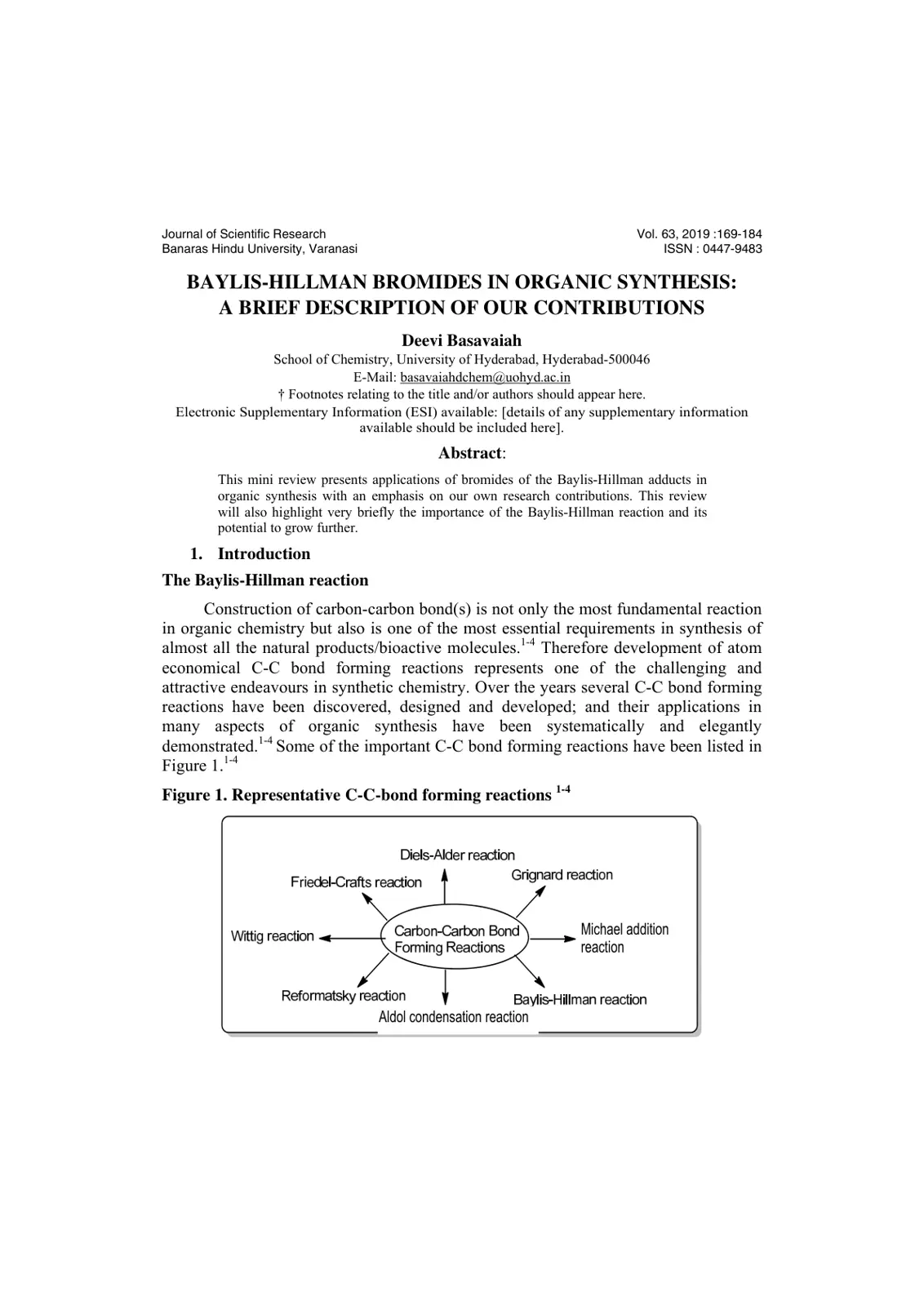 غلاف تقرير BAYLIS-HILLMAN BROMIDES IN ORGANIC SYNTHESIS: A BRIEF DESCRIPTION OF OUR CONTRIBUTIONS