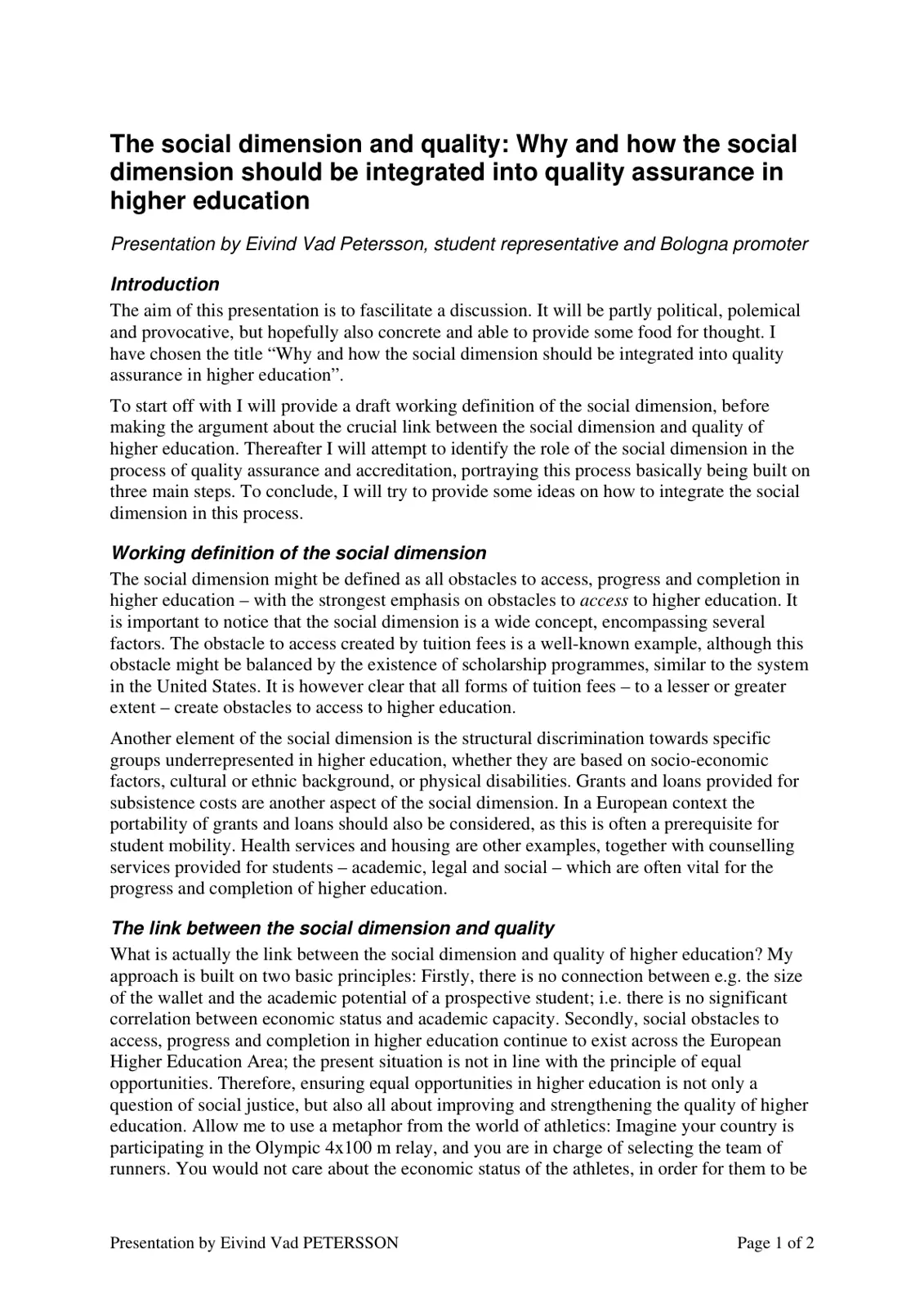 غلاف تقرير Why and how the social dimension should be integrated into quality assurance in higher education