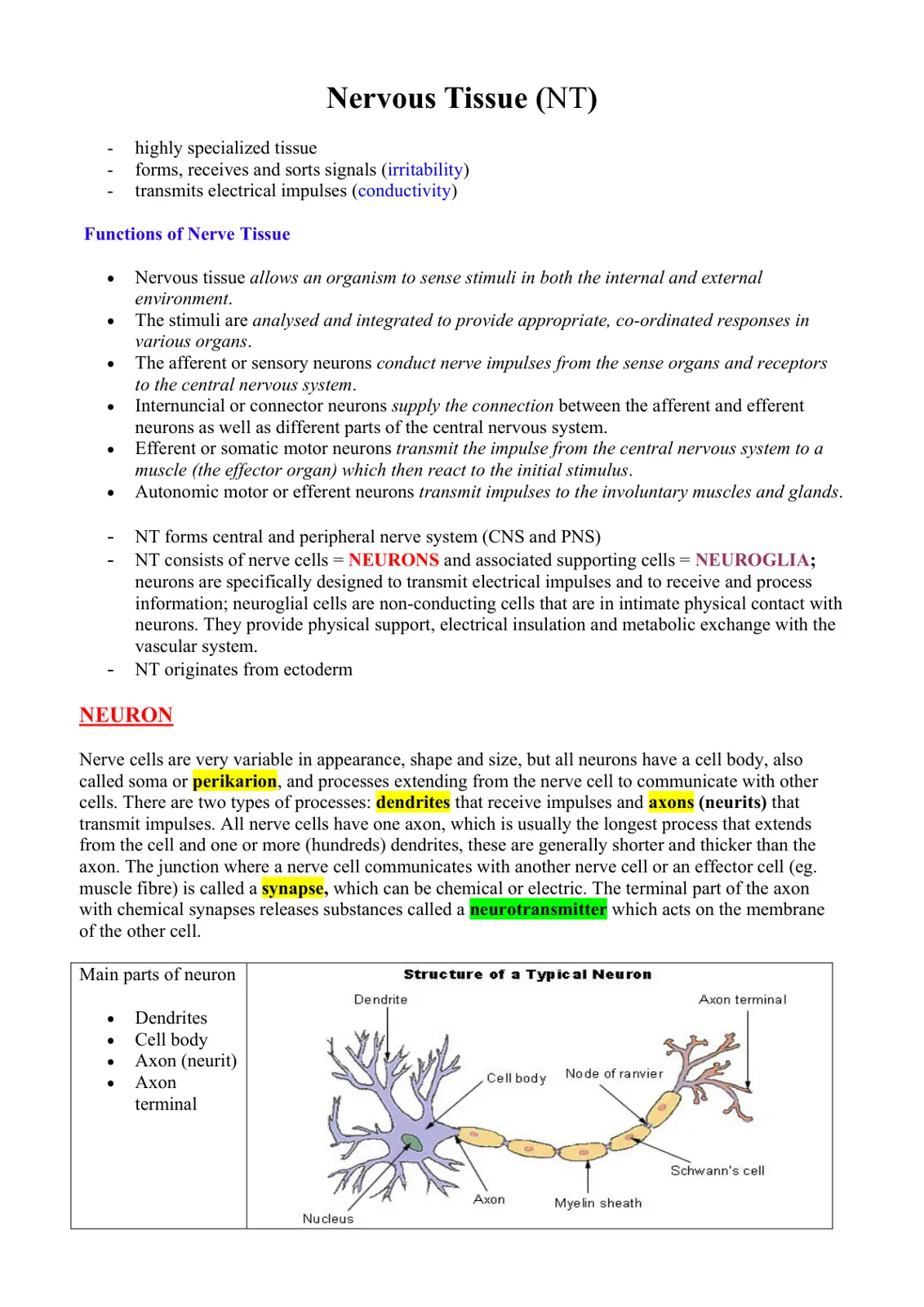 غلاف تقرير Nervous Tissue (NT)