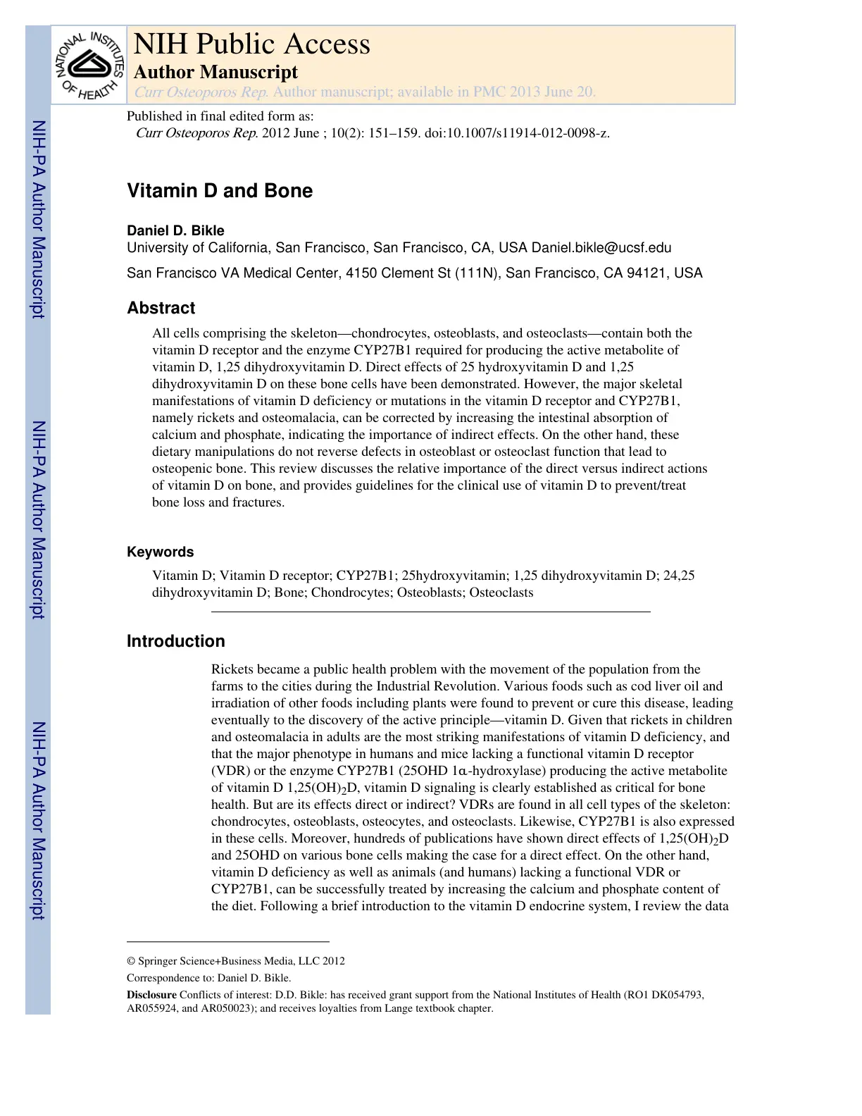 غلاف تقرير Vitamin D and Bone