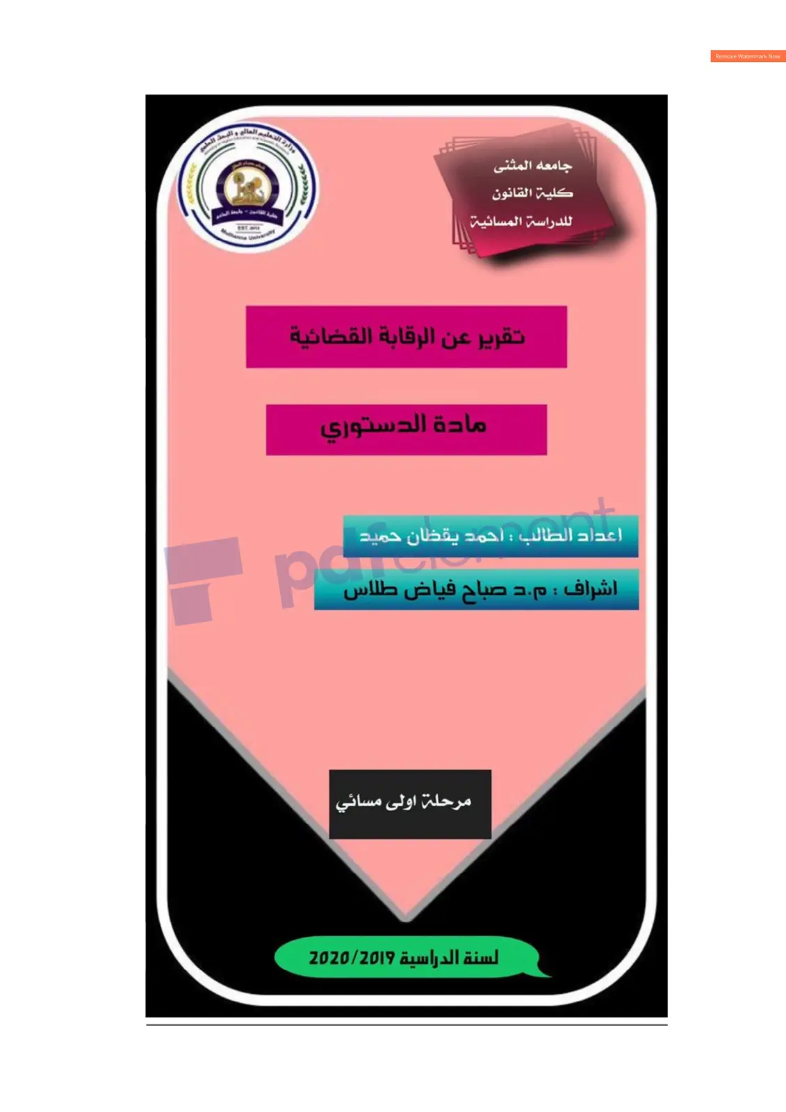 غلاف تقرير تقرير عن الرقابة القضائية