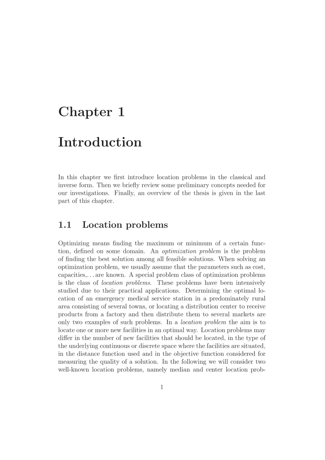 غلاف تقرير Introduction to Location Problems