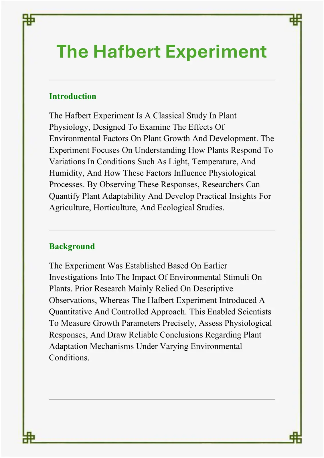 غلاف تقرير The Hafbert Experiment