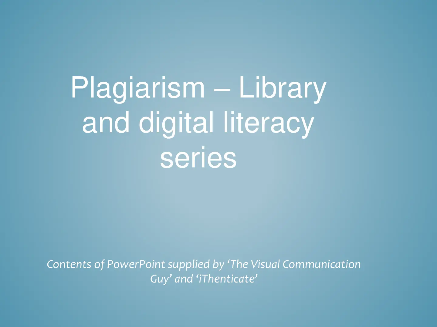 غلاف تقرير Plagiarism - Library and digital literacy series