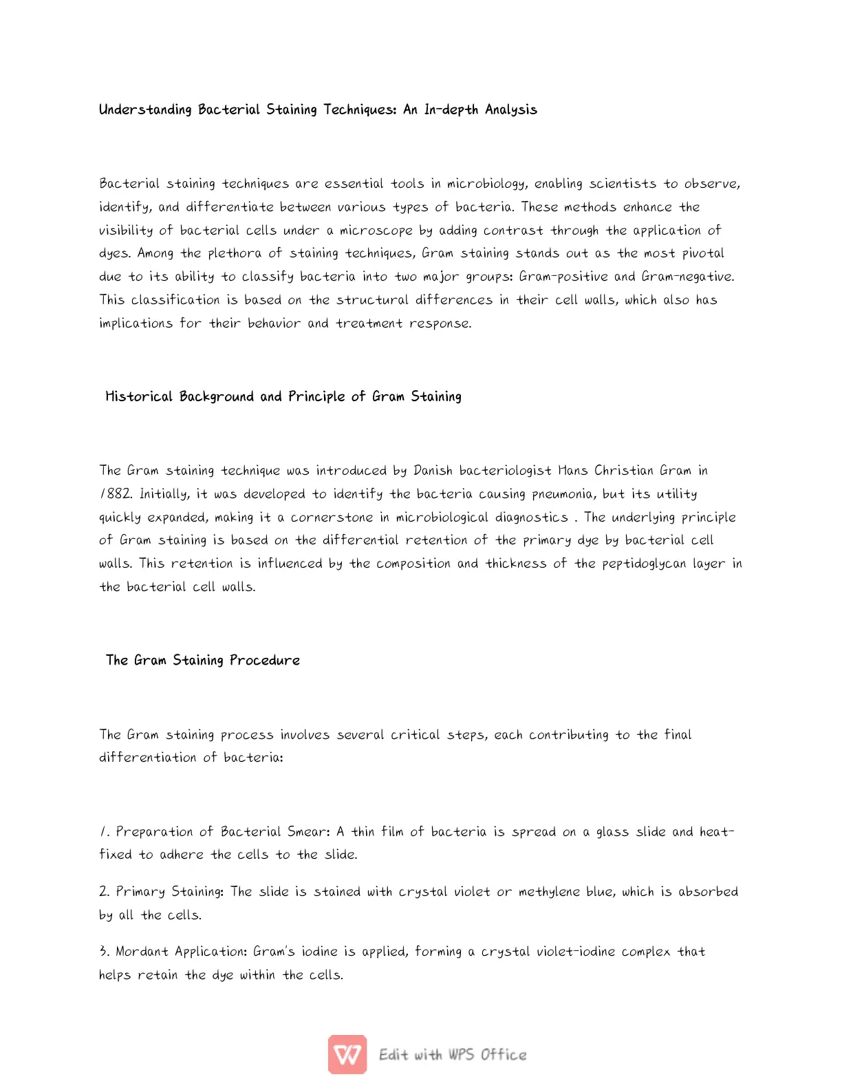 غلاف تقرير Understanding Bacterial Staining Techniques: An In-depth Analysis