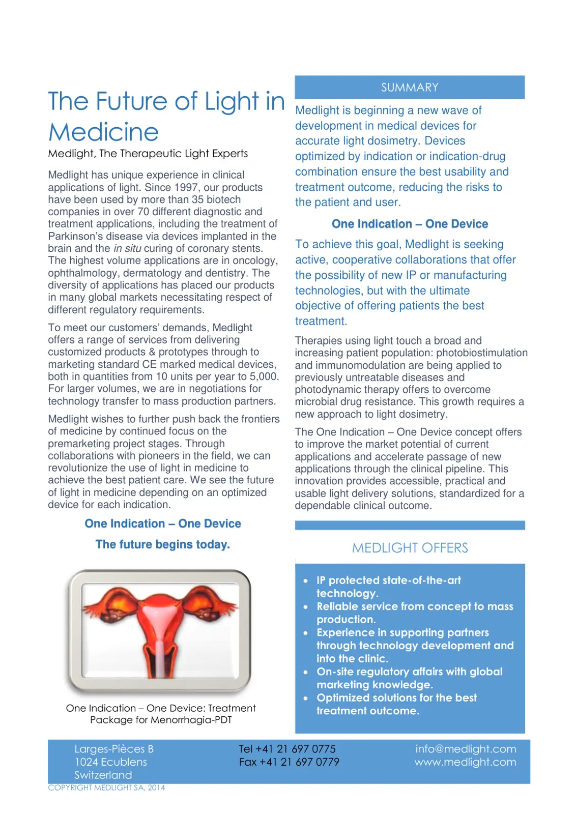 غلاف تقرير The Future of Light in Medicine