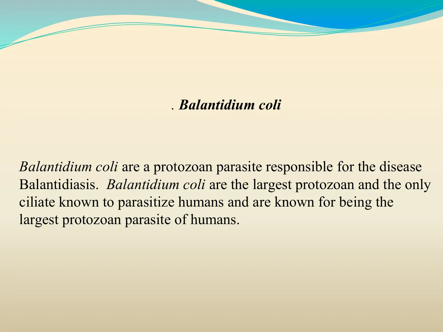غلاف تقرير Balantidium coli