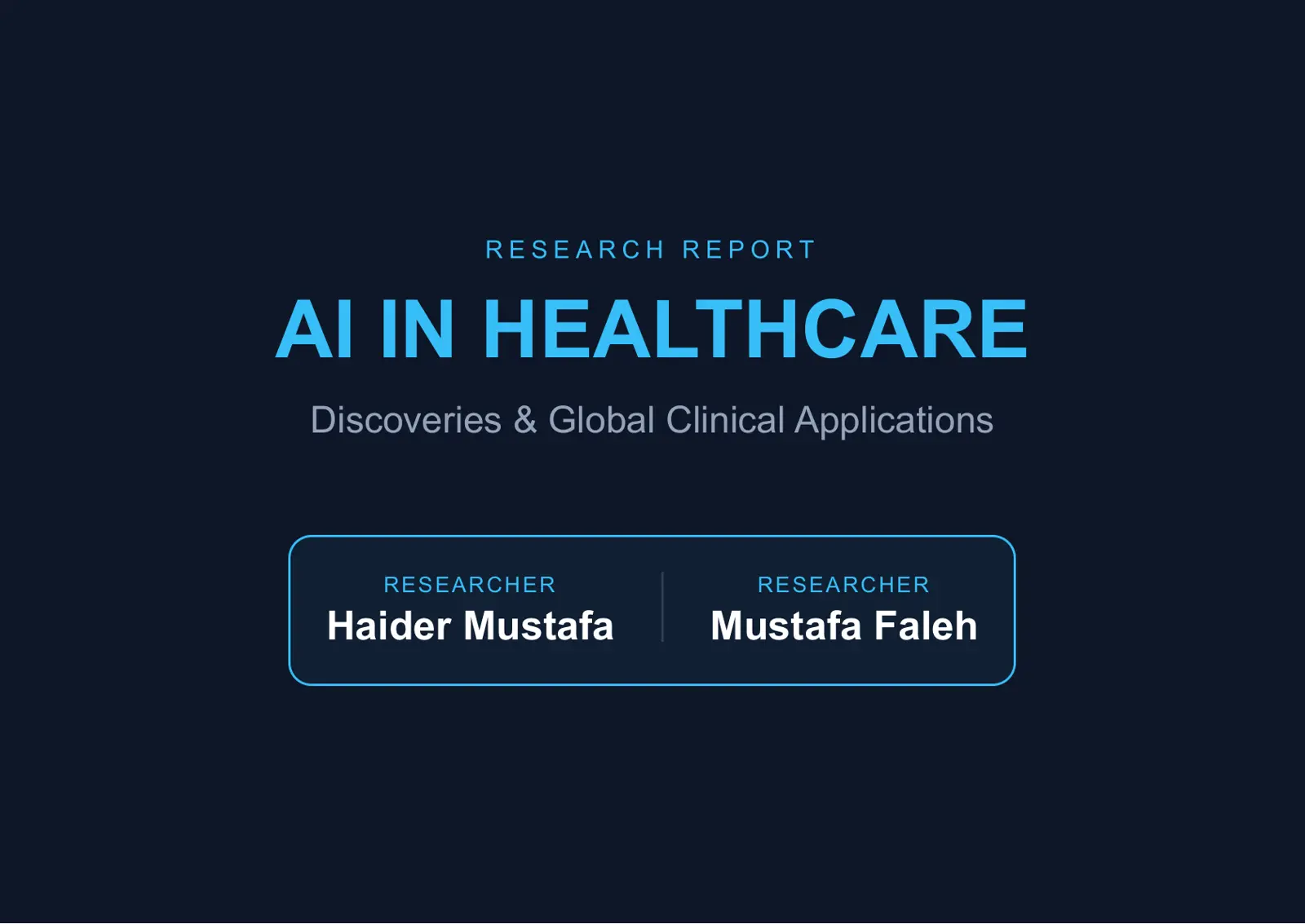 غلاف تقرير AI in Healthcare: Discoveries & Global Clinical Applications