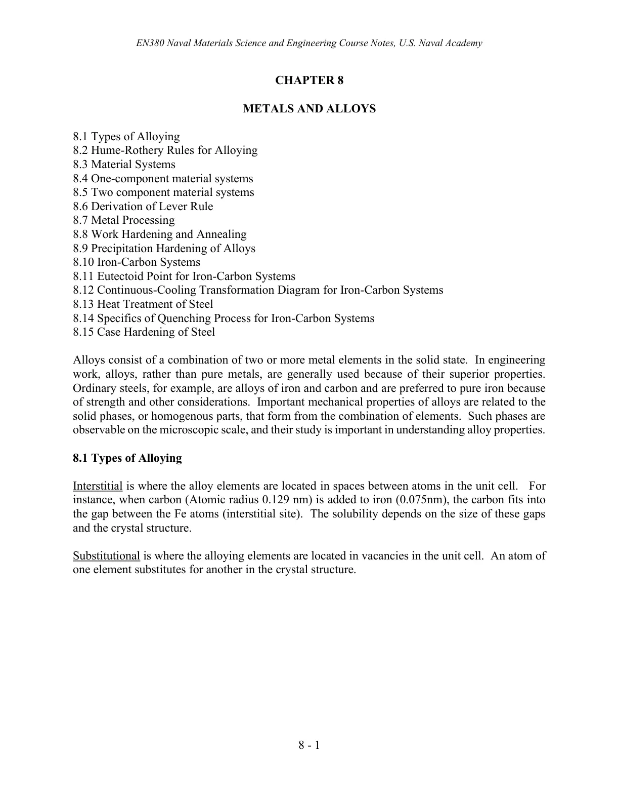غلاف تقرير METALS AND ALLOYS