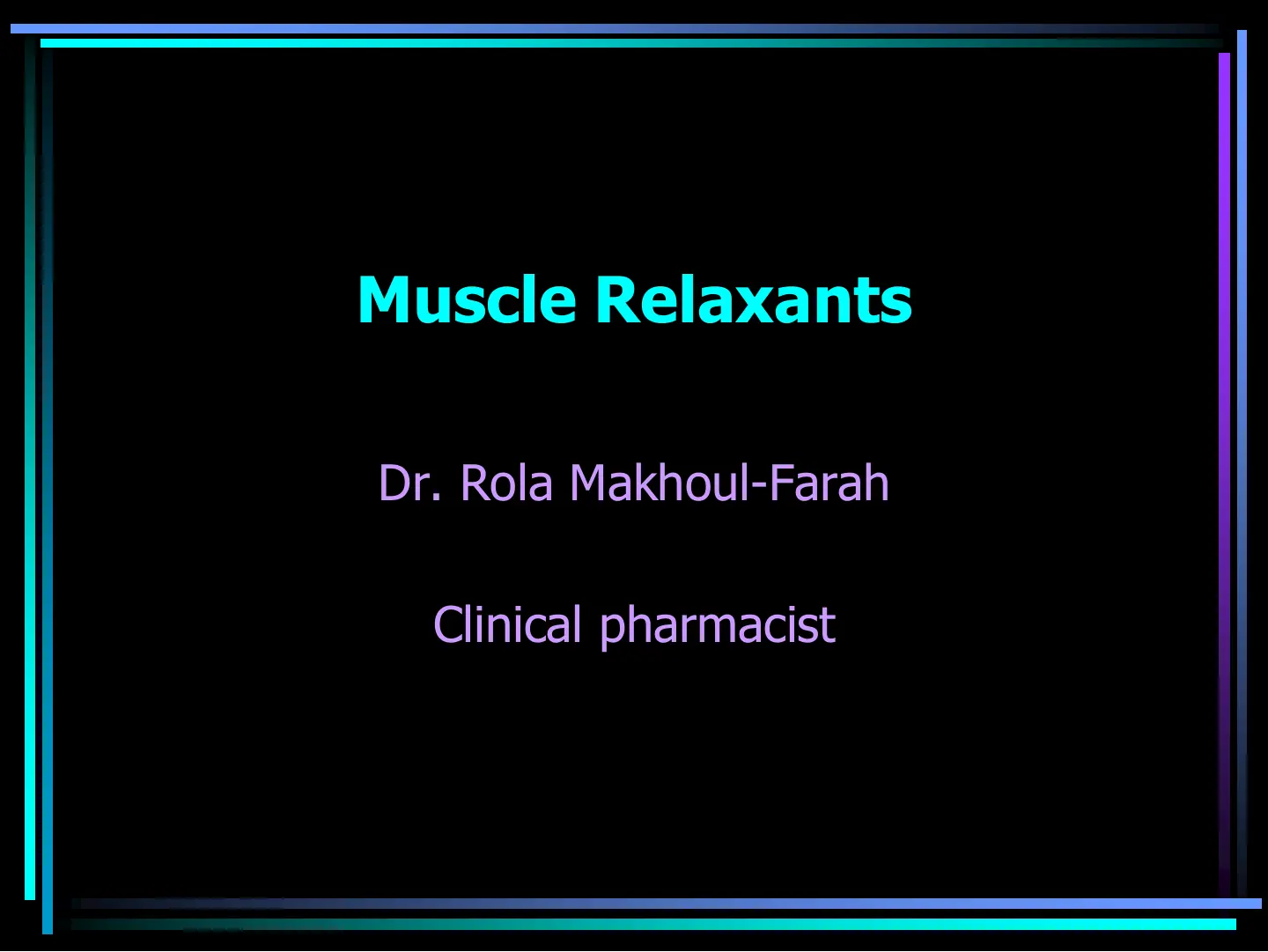 غلاف تقرير Muscle Relaxants