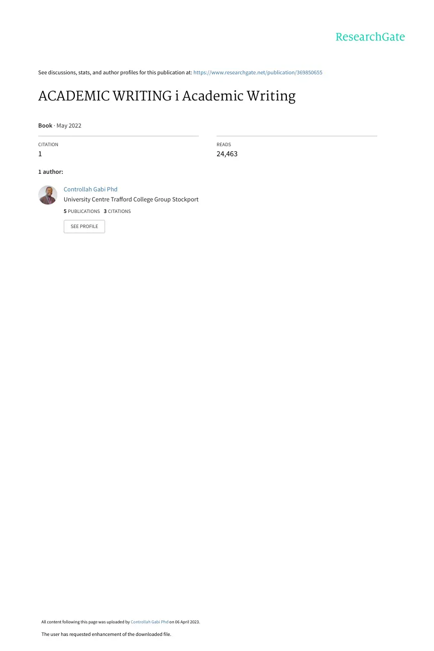 غلاف تقرير ACADEMIC WRITING