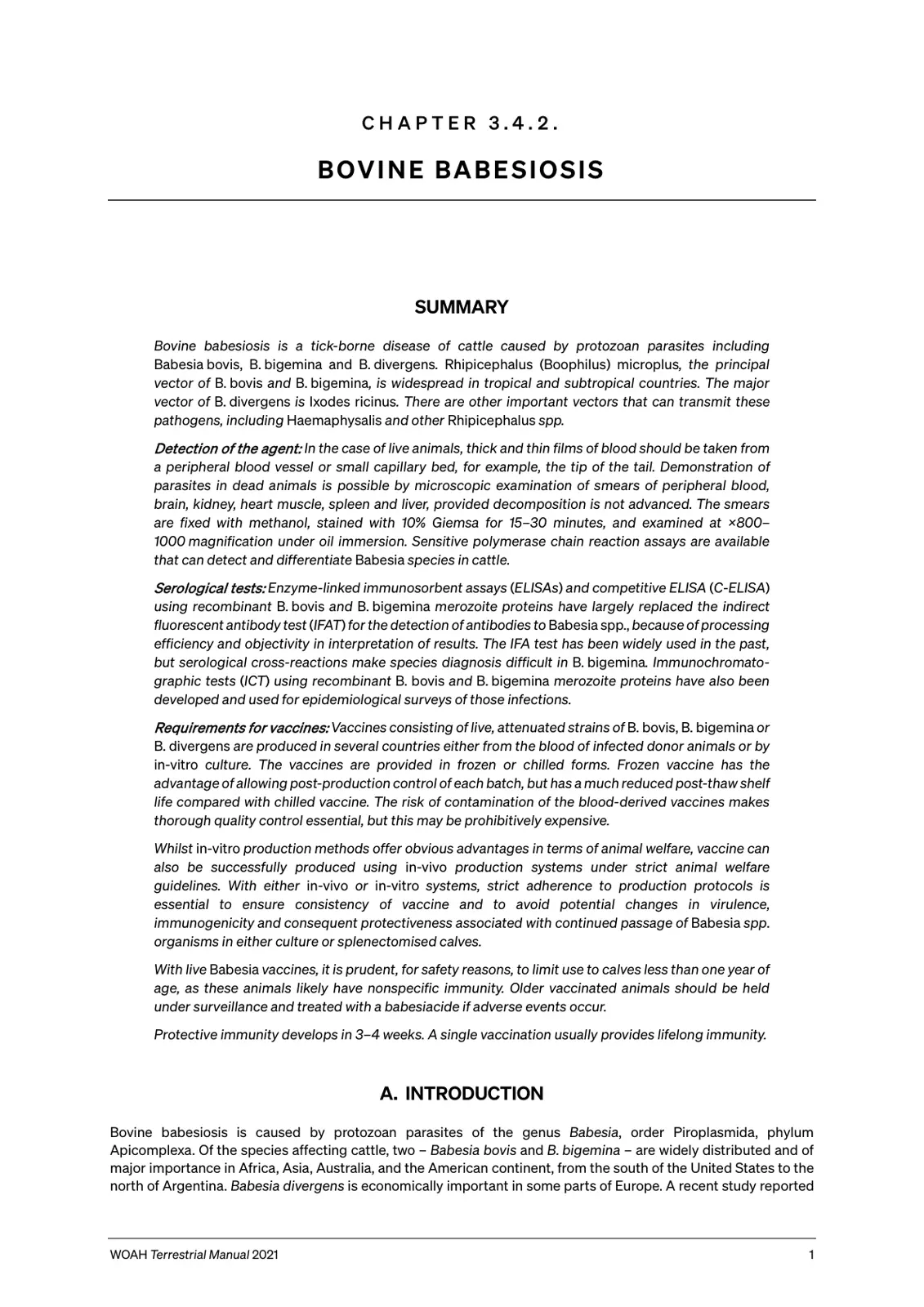 غلاف تقرير BOVINE BABESIOSIS