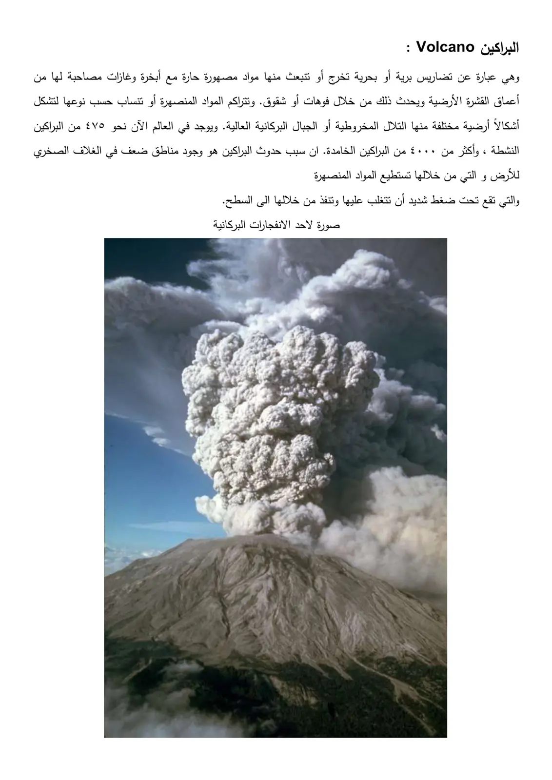 غلاف تقرير البراكين Volcano