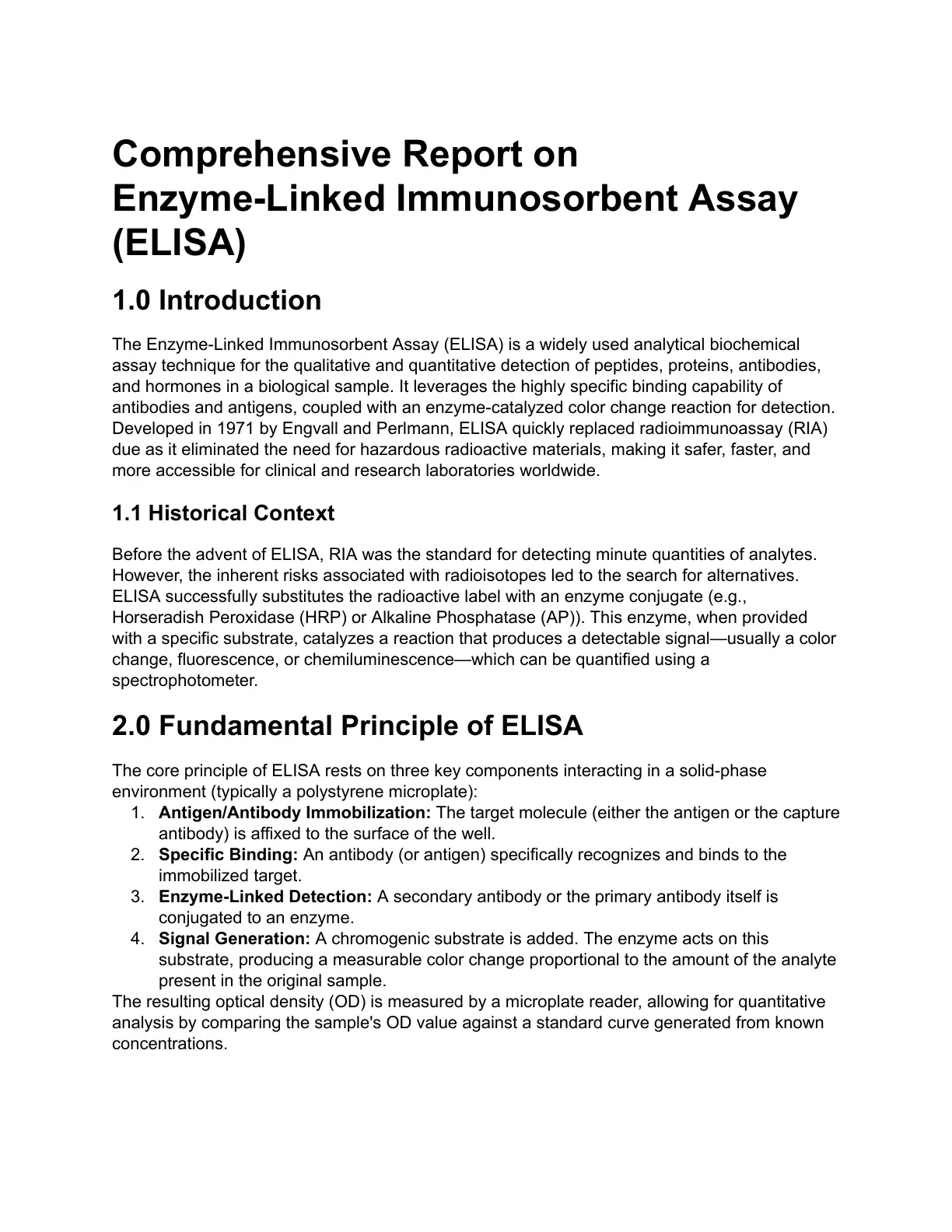 غلاف تقرير Comprehensive Report on Enzyme-Linked Immunosorbent Assay (ELISA)
