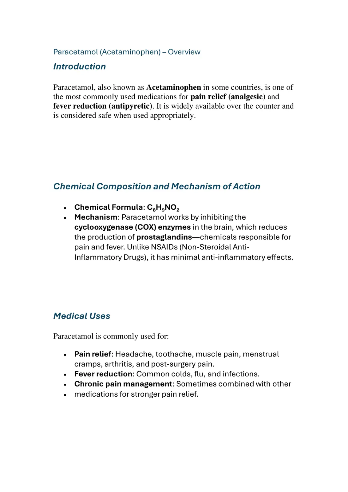 غلاف تقرير Paracetamol (Acetaminophen) - Overview