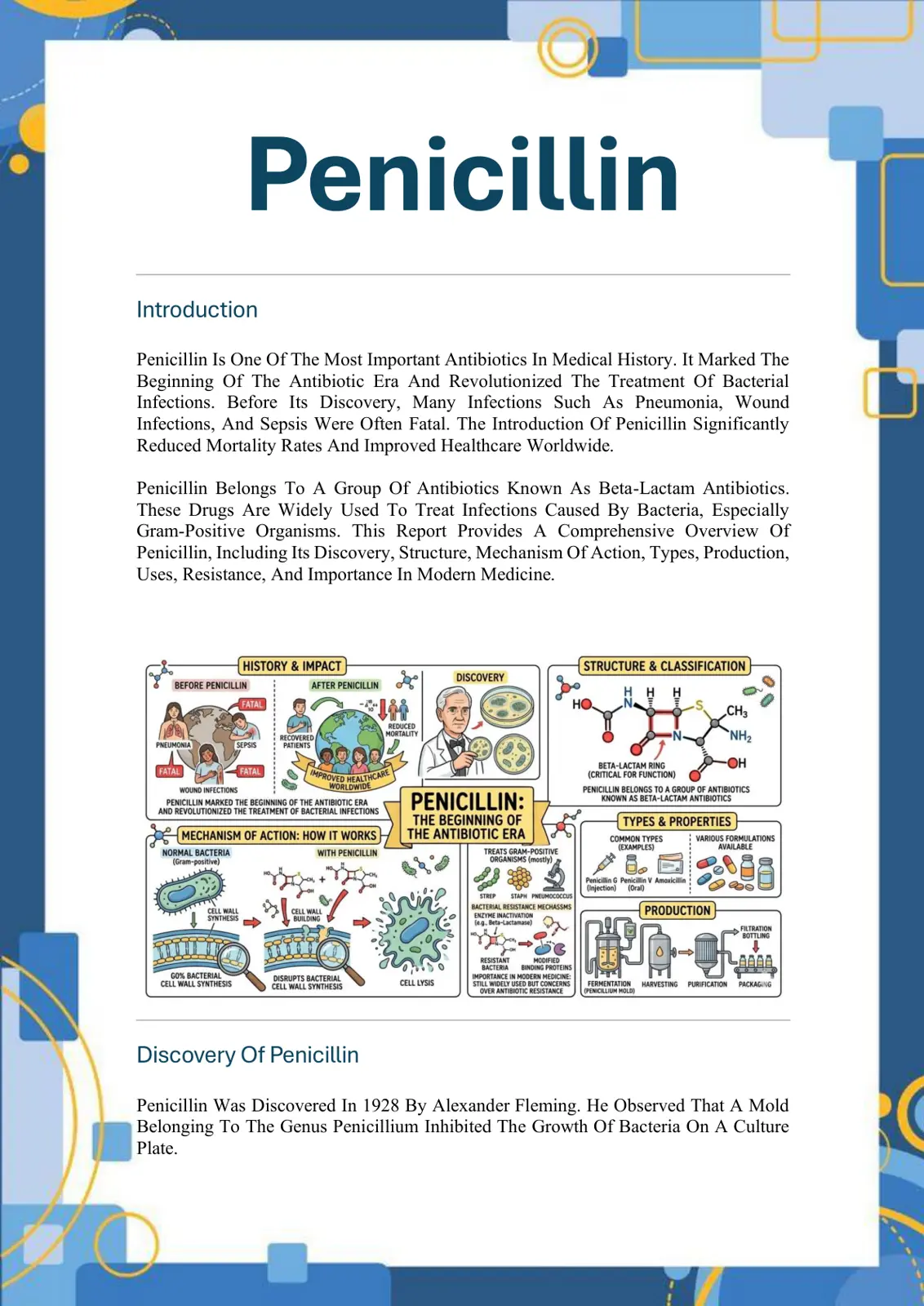 غلاف تقرير Penicillin Introduction