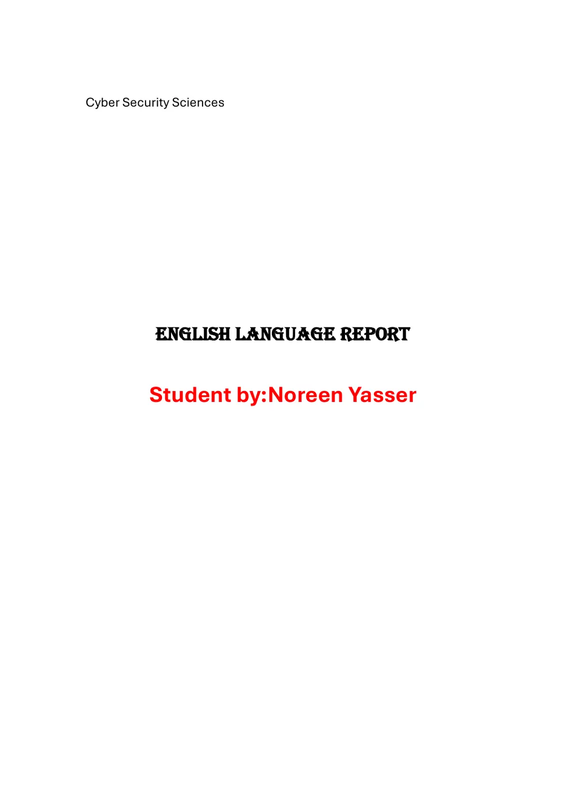 غلاف تقرير Cyber Security Sciences