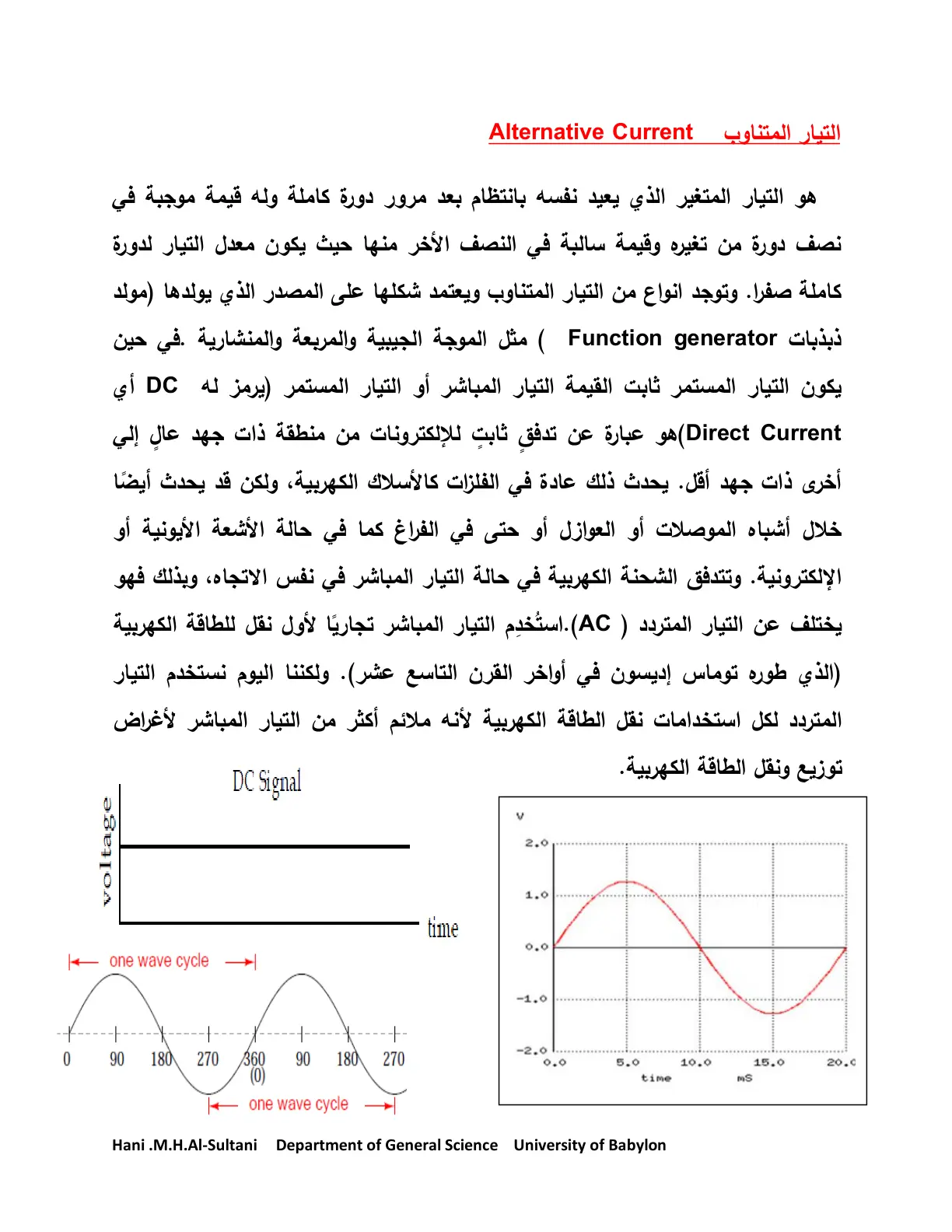 غلاف تقرير voltage التيار المتناوب Alternative Current
