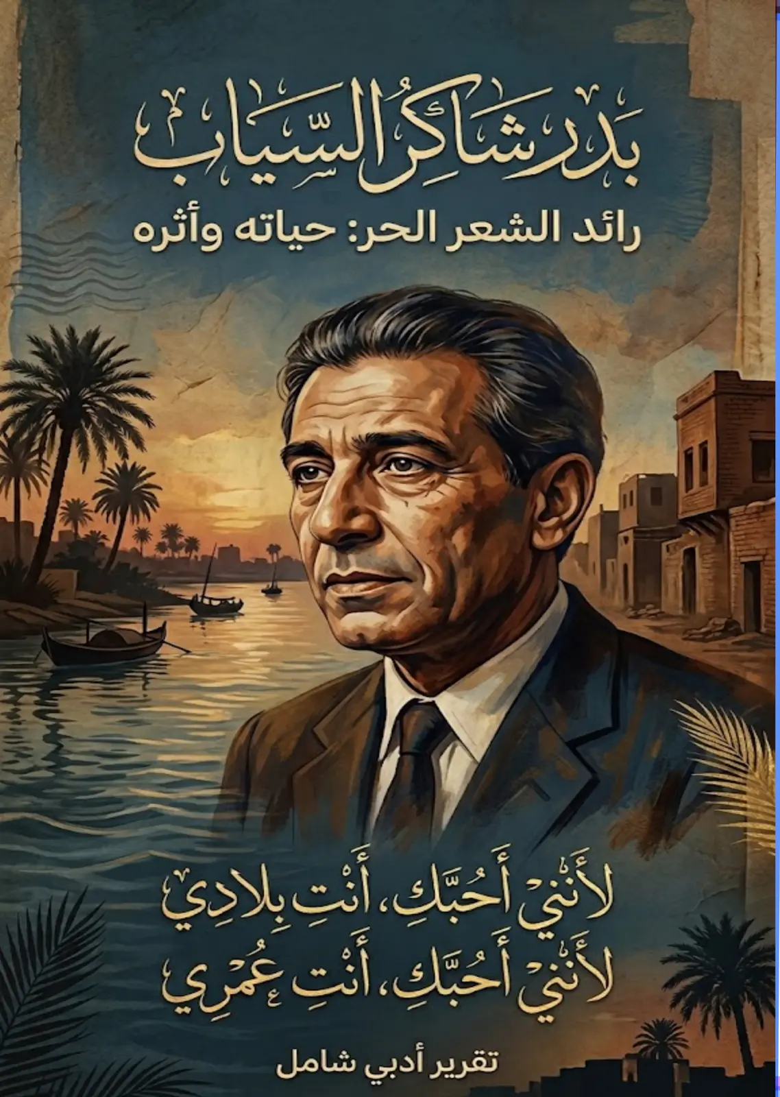غلاف تقرير بدر شاكر السياب رائد الشعر الحر حياته وأثره