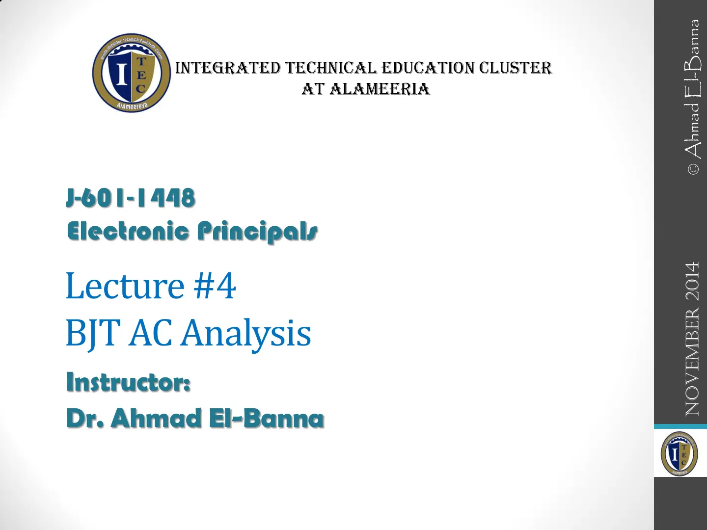 غلاف تقرير BJT AC Analysis