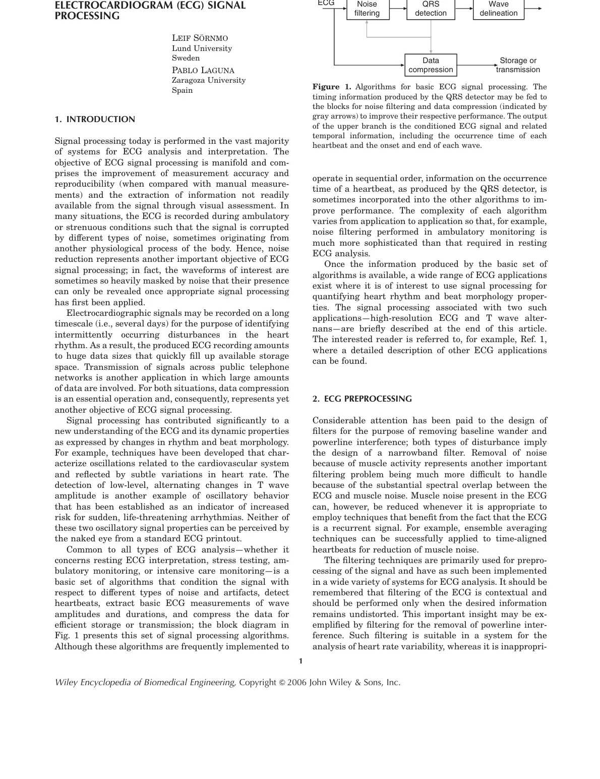 غلاف تقرير ELECTROCARDIOGRAM (ECG) SIGNAL PROCESSING