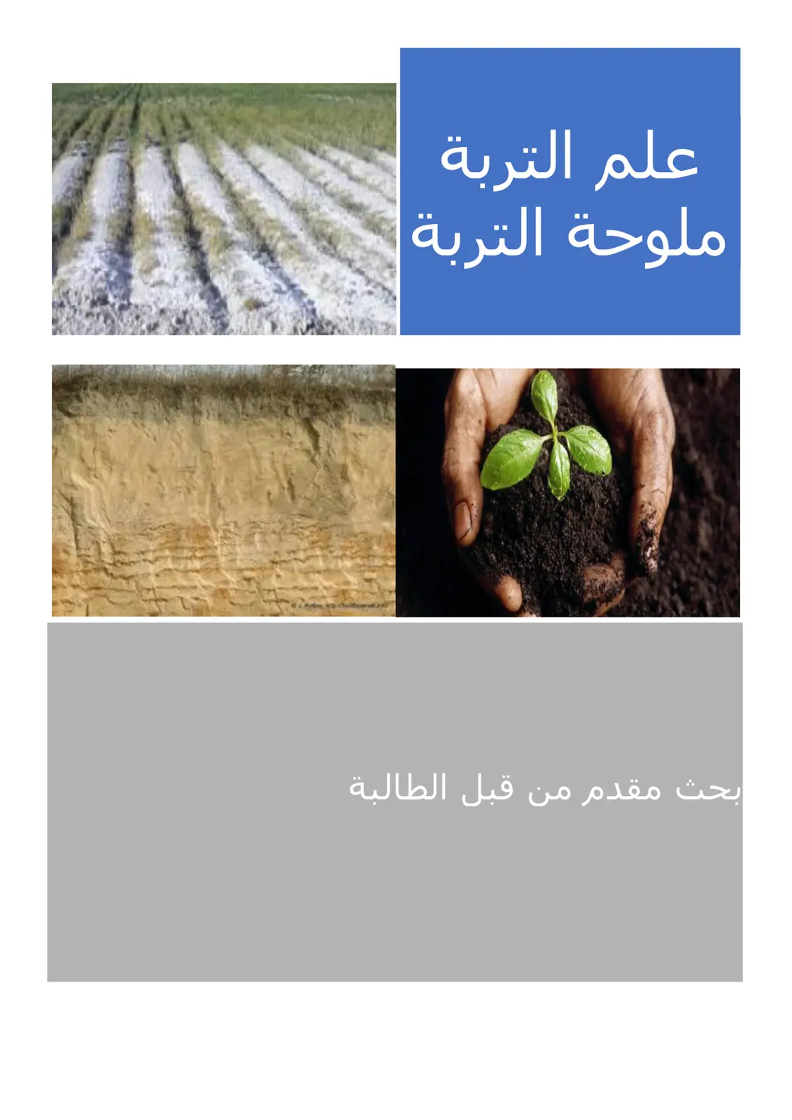 غلاف تقرير علم التربة - ملوحة التربة