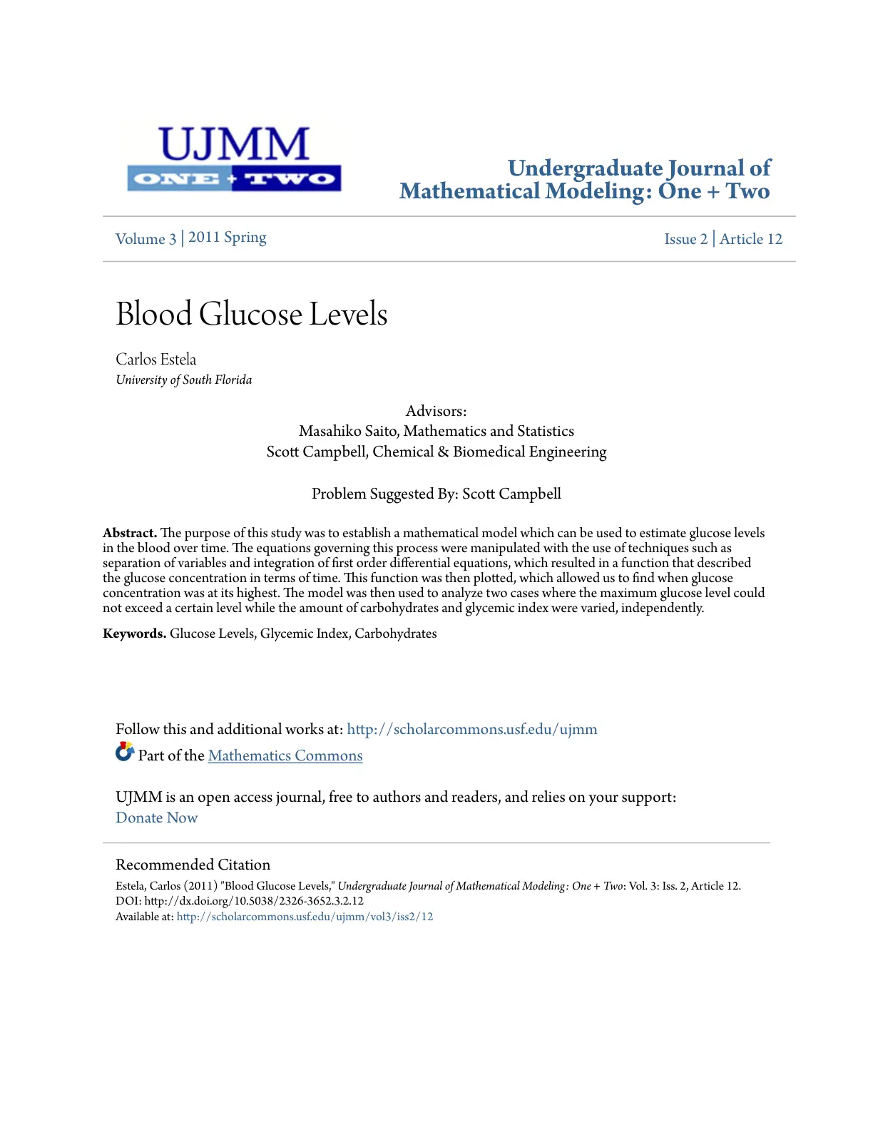 غلاف تقرير Blood Glucose Levels