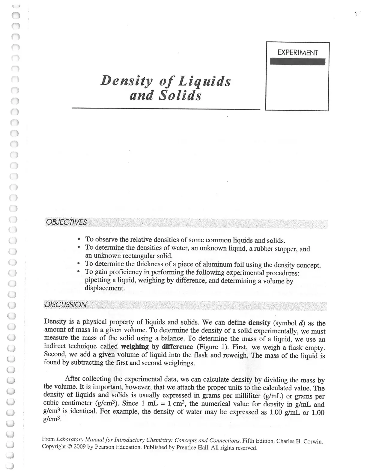 غلاف تقرير Density of Liquids and Solids