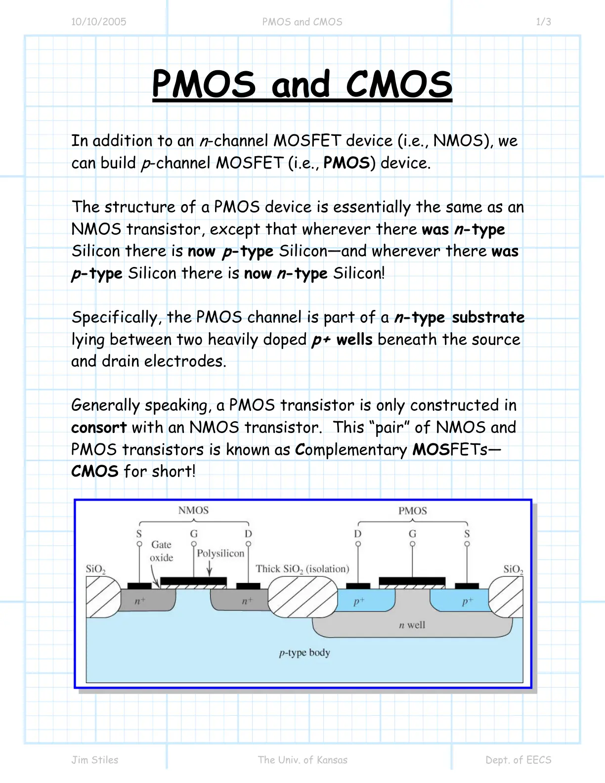 غلاف تقرير PMOS and CMOS