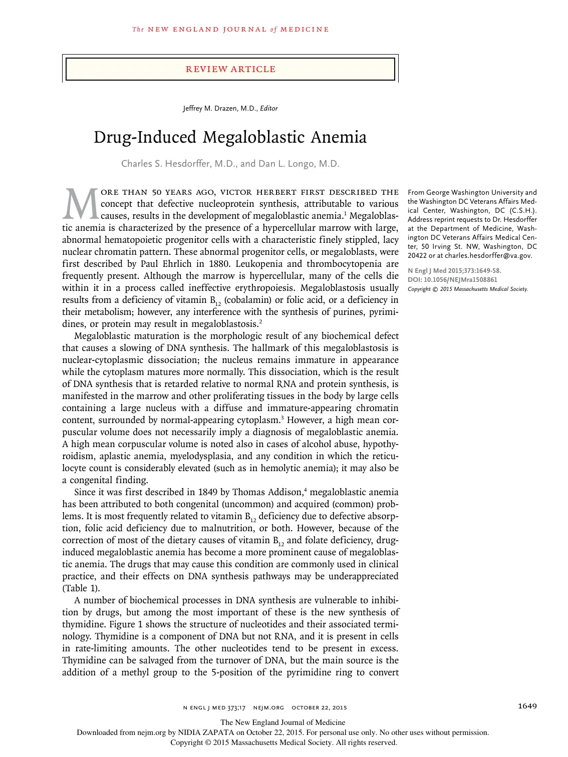 غلاف تقرير Drug-Induced Megaloblastic Anemia