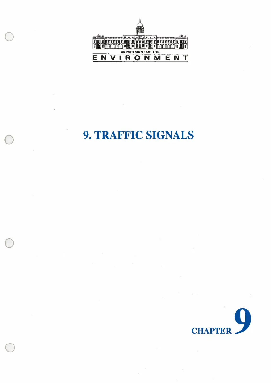 غلاف تقرير DEPARTMENT OF THE ENVIRONMENT - TRAFFIC SIGNALS CHAPTER 9