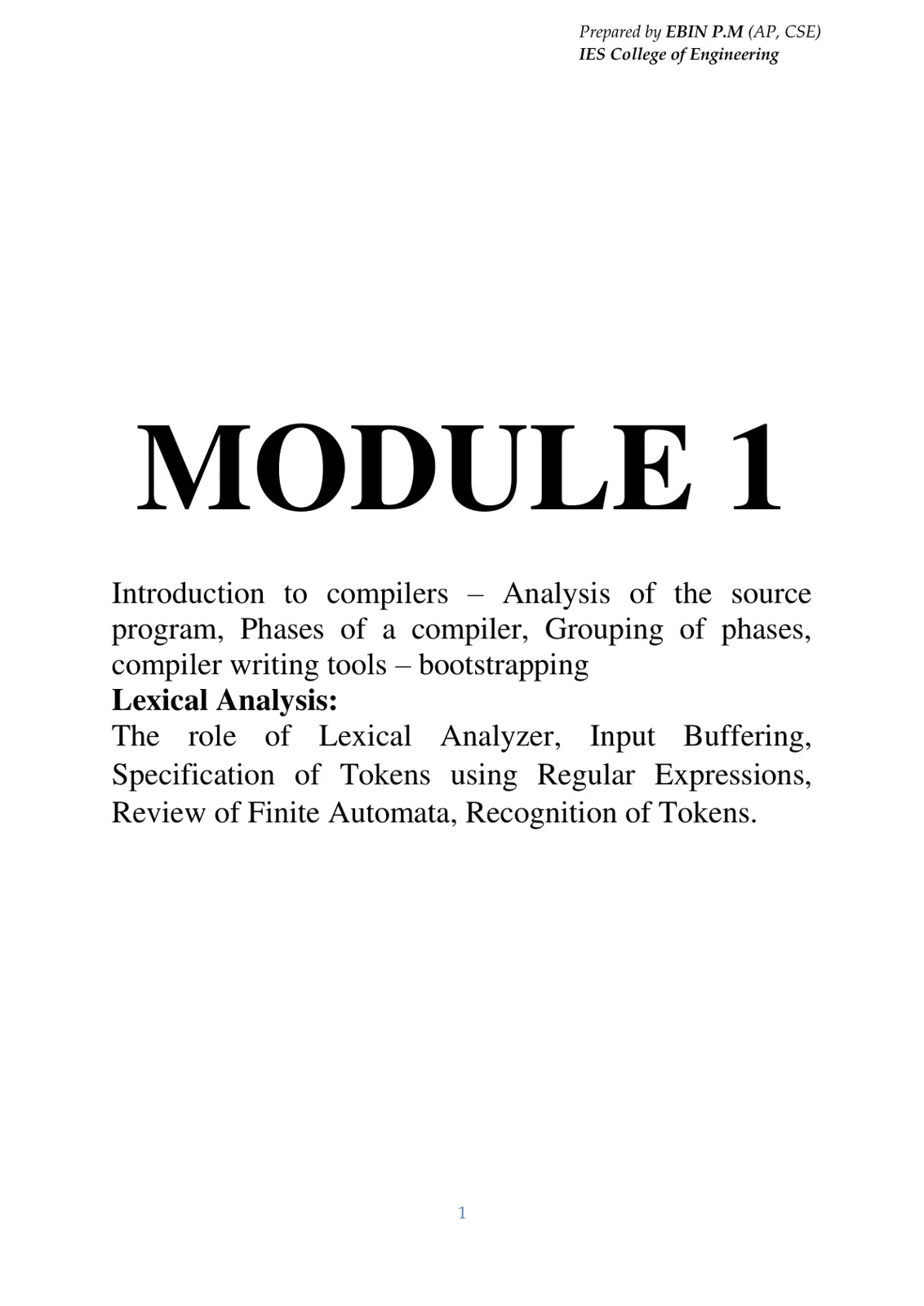 غلاف تقرير Introduction to Compilers