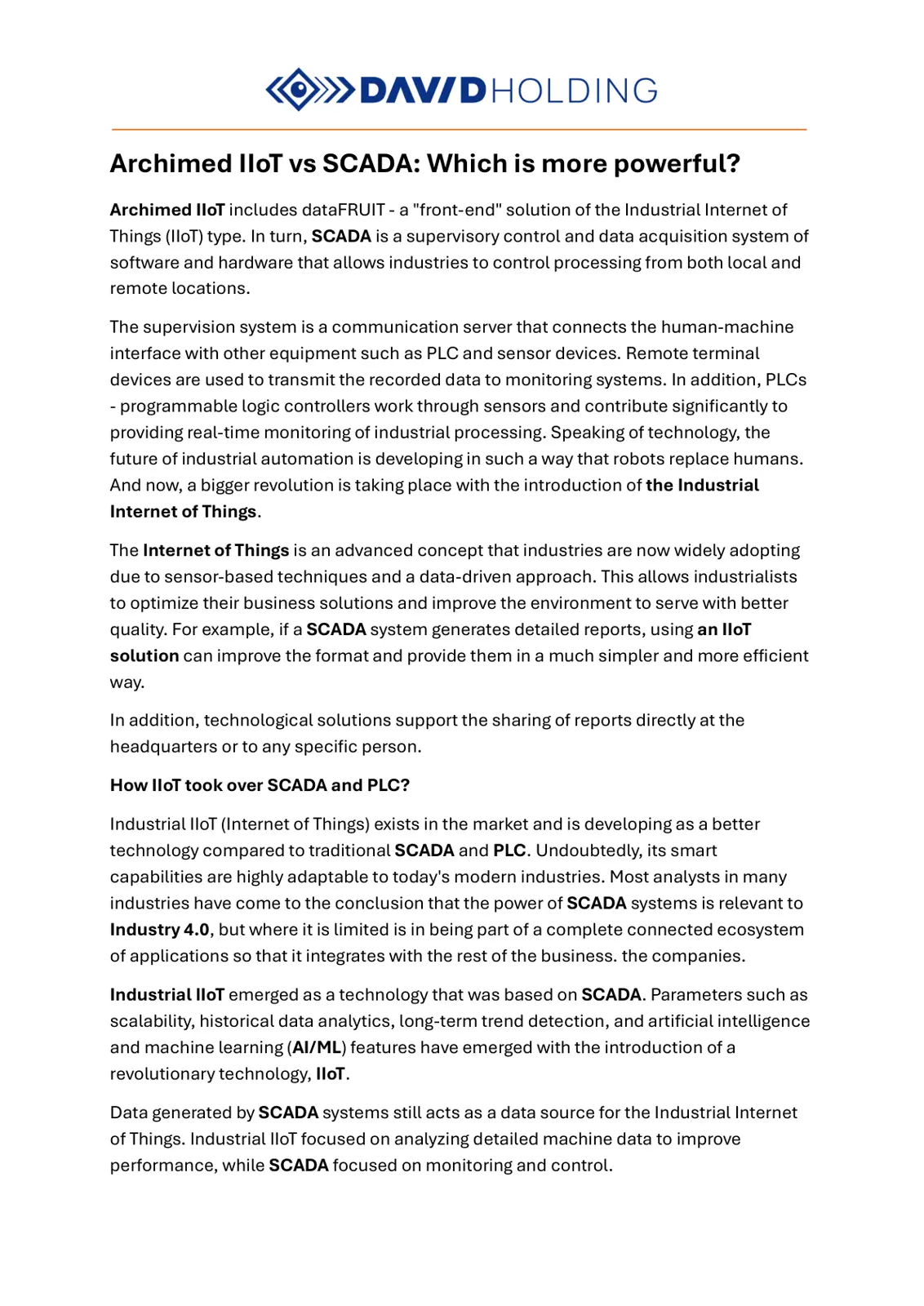غلاف تقرير Archimed IIoT vs SCADA: Which is more powerful?