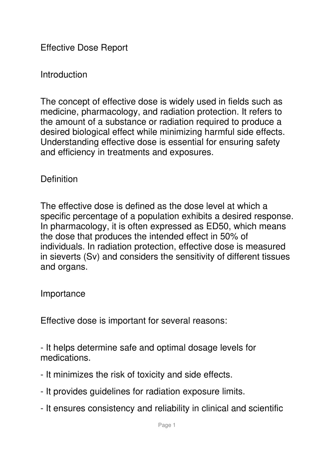 غلاف تقرير Effective Dose Report