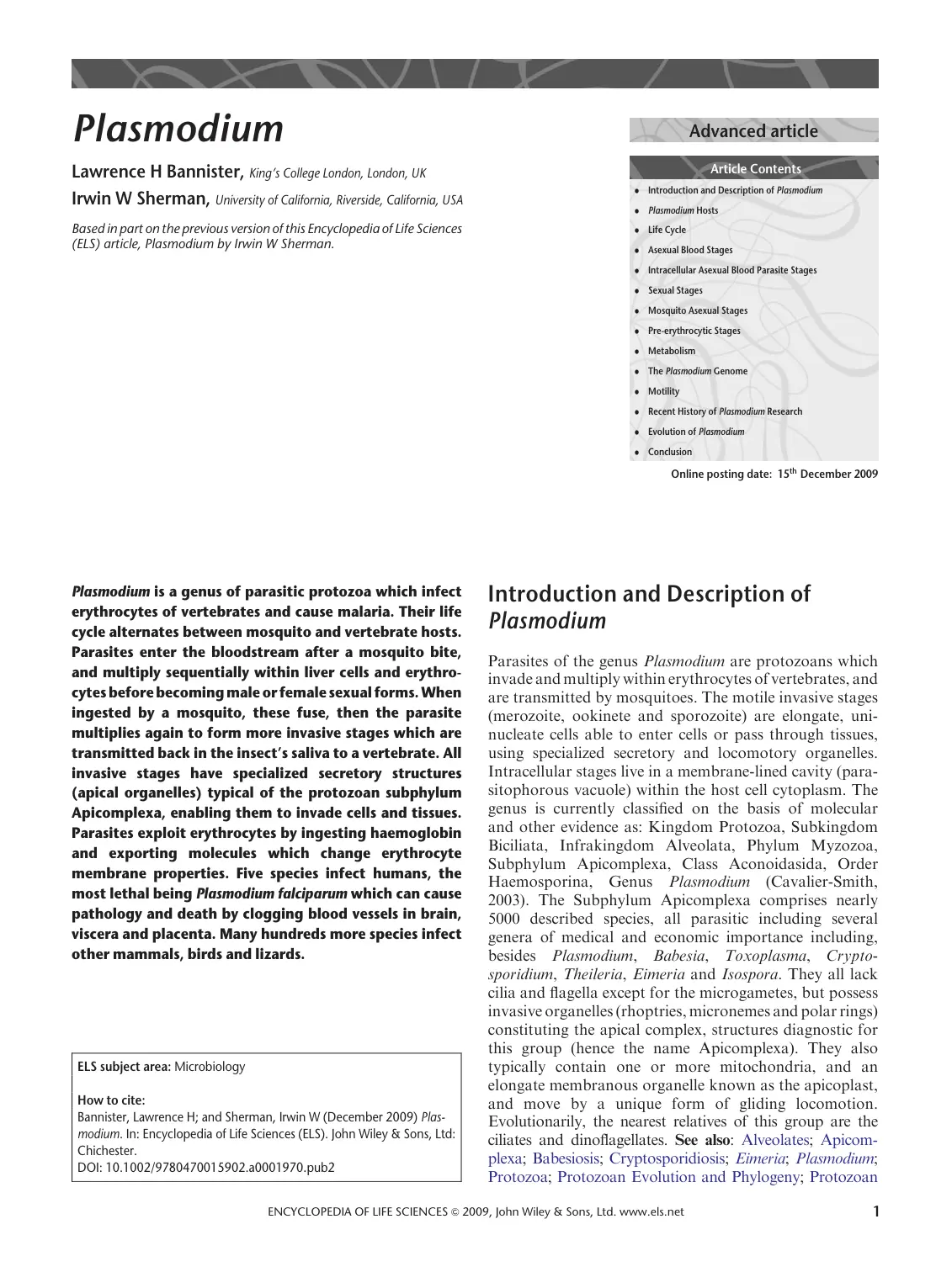غلاف تقرير Plasmodium