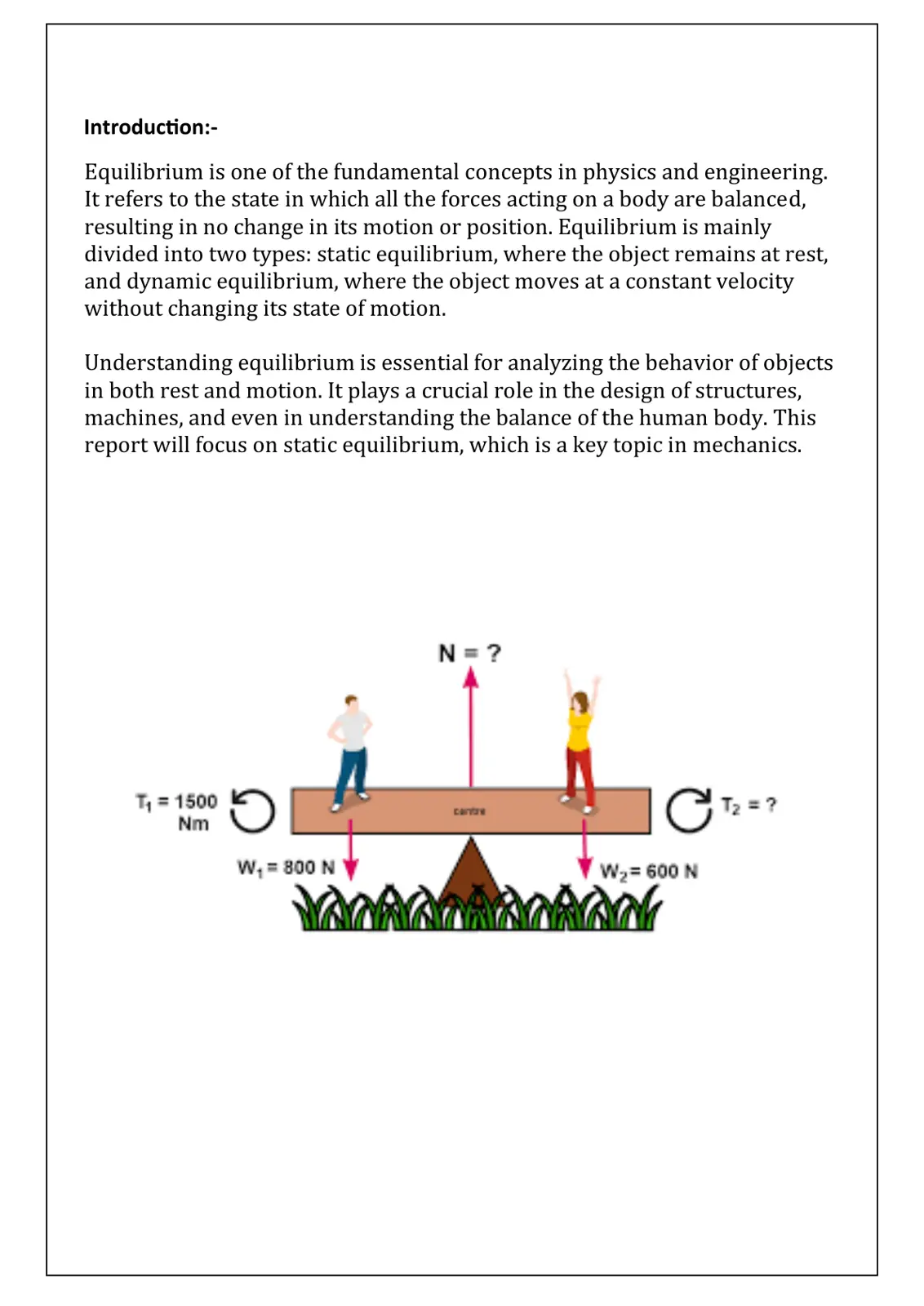 غلاف تقرير Introduction to Equilibrium