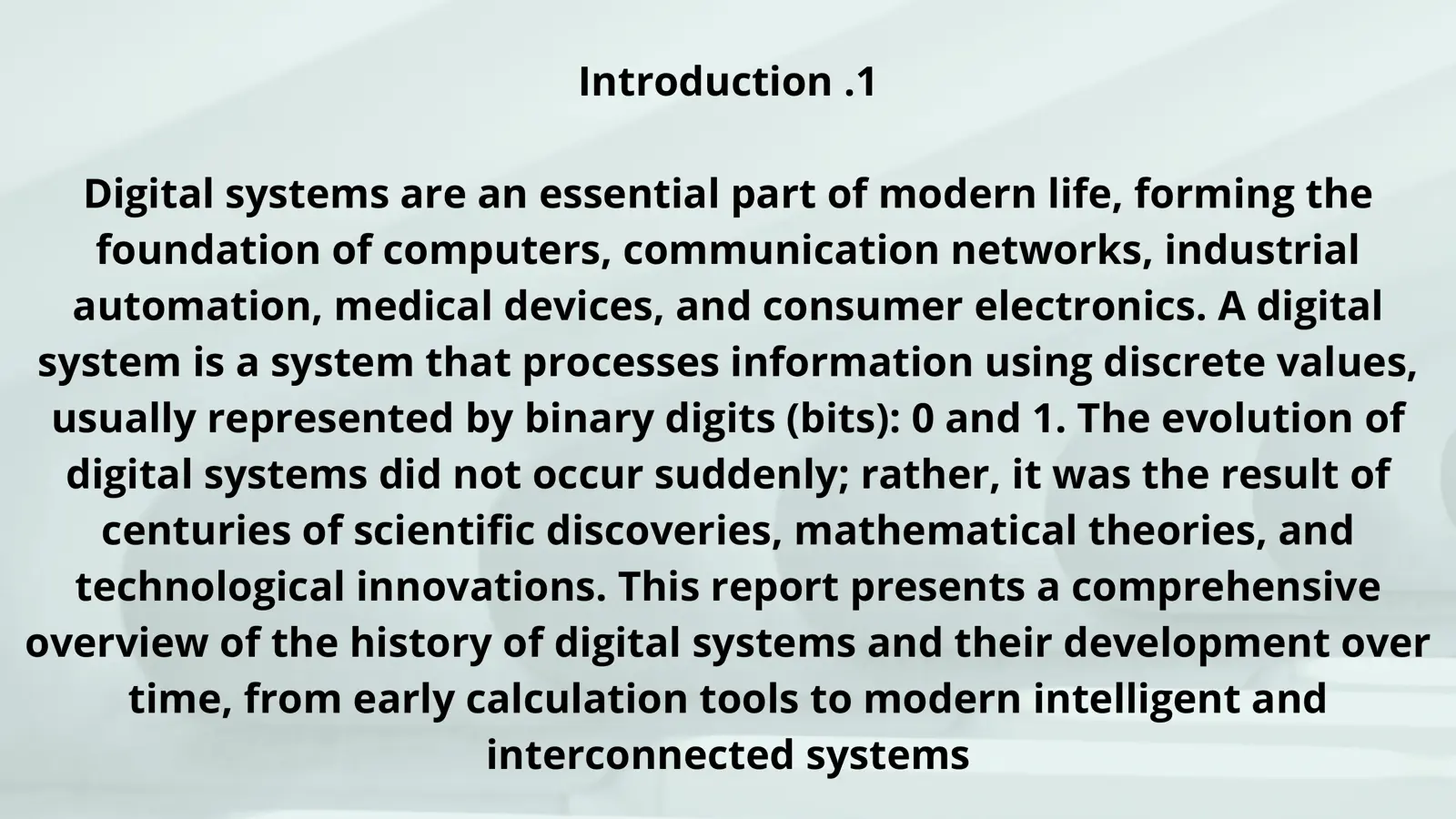 غلاف تقرير Introduction to Digital Systems History and Development