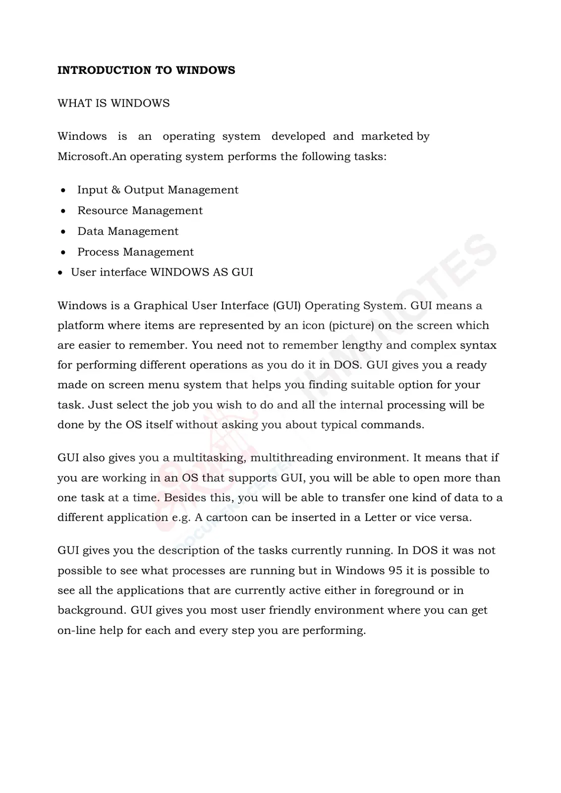 غلاف تقرير INTRODUCTION TO WINDOWS