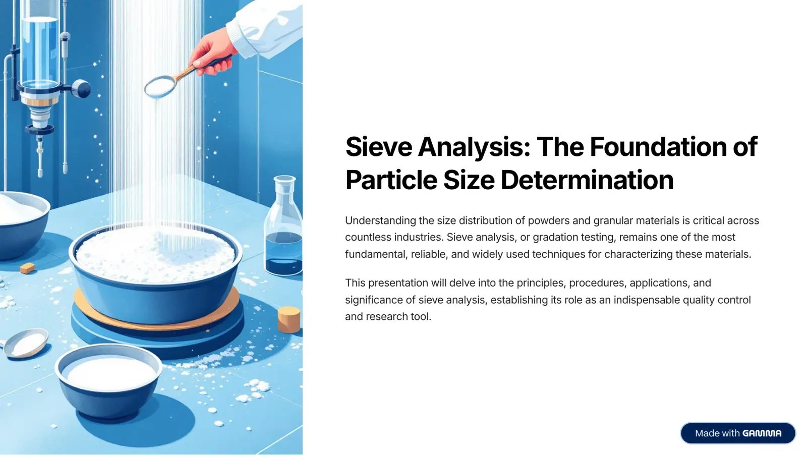 غلاف تقرير Sieve Analysis: The Foundation of Particle Size Determination