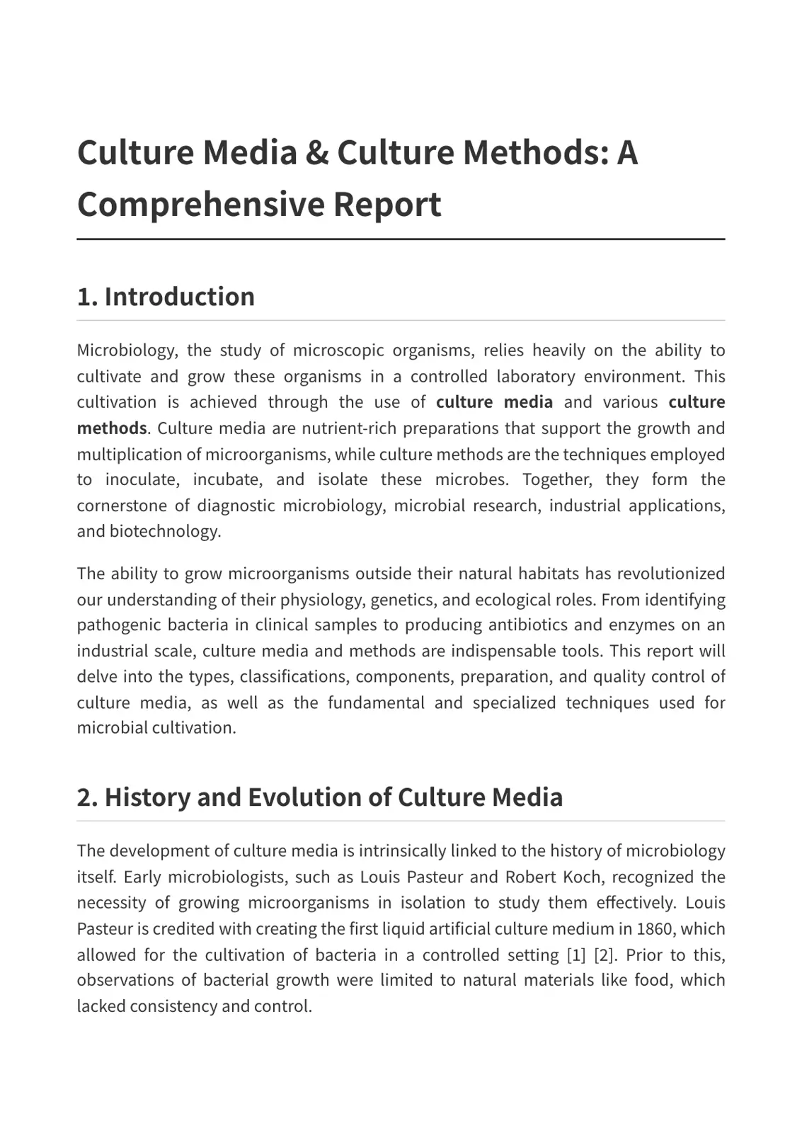 غلاف تقرير Culture Media & Culture Methods: A Comprehensive Report