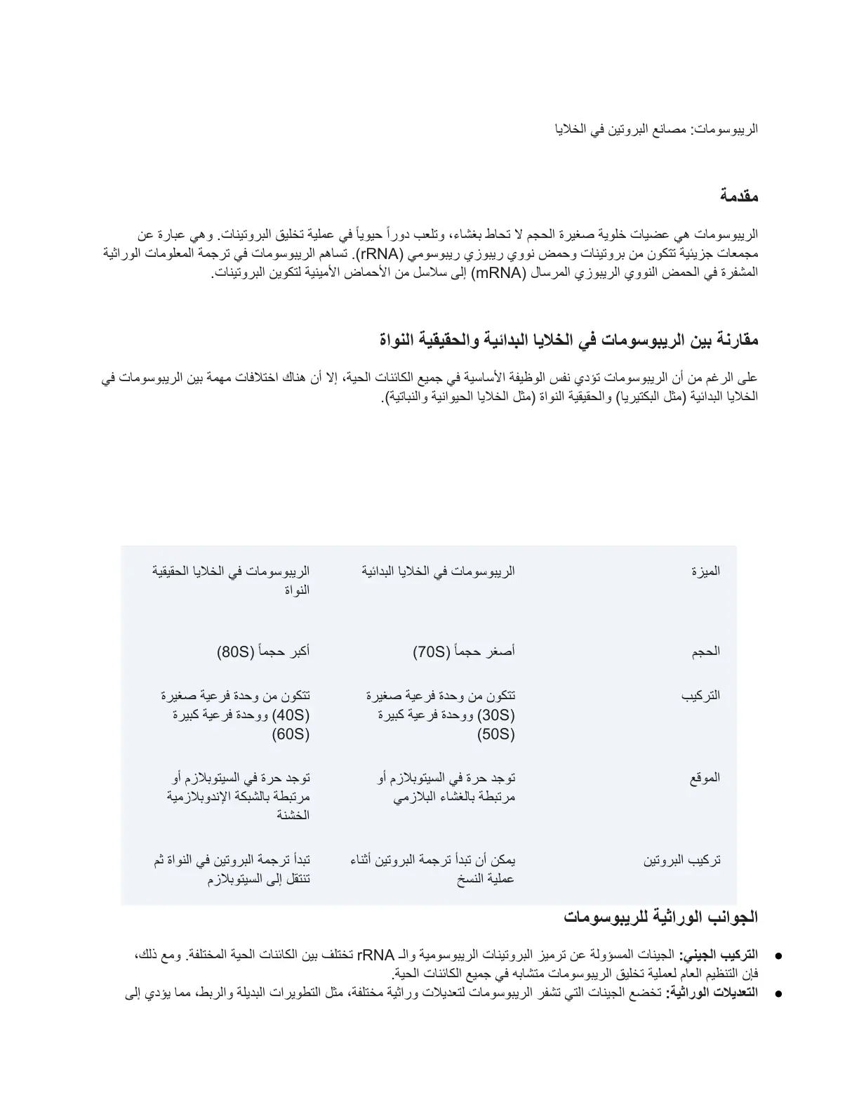 غلاف تقرير الريبوسومات مصانع البروتين في الخلايا