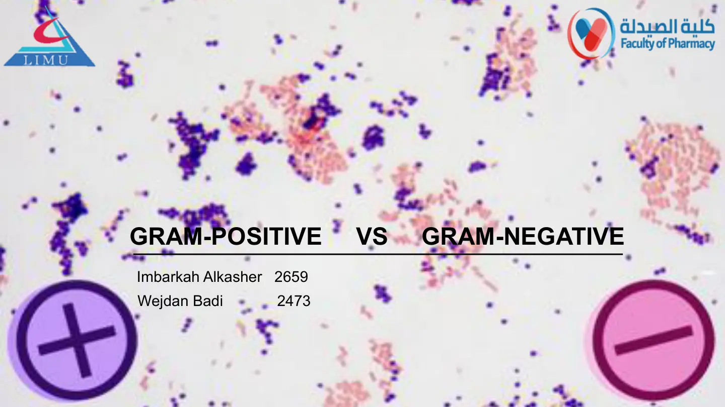 غلاف تقرير GRAM-POSITIVE VS GRAM-NEGATIVE