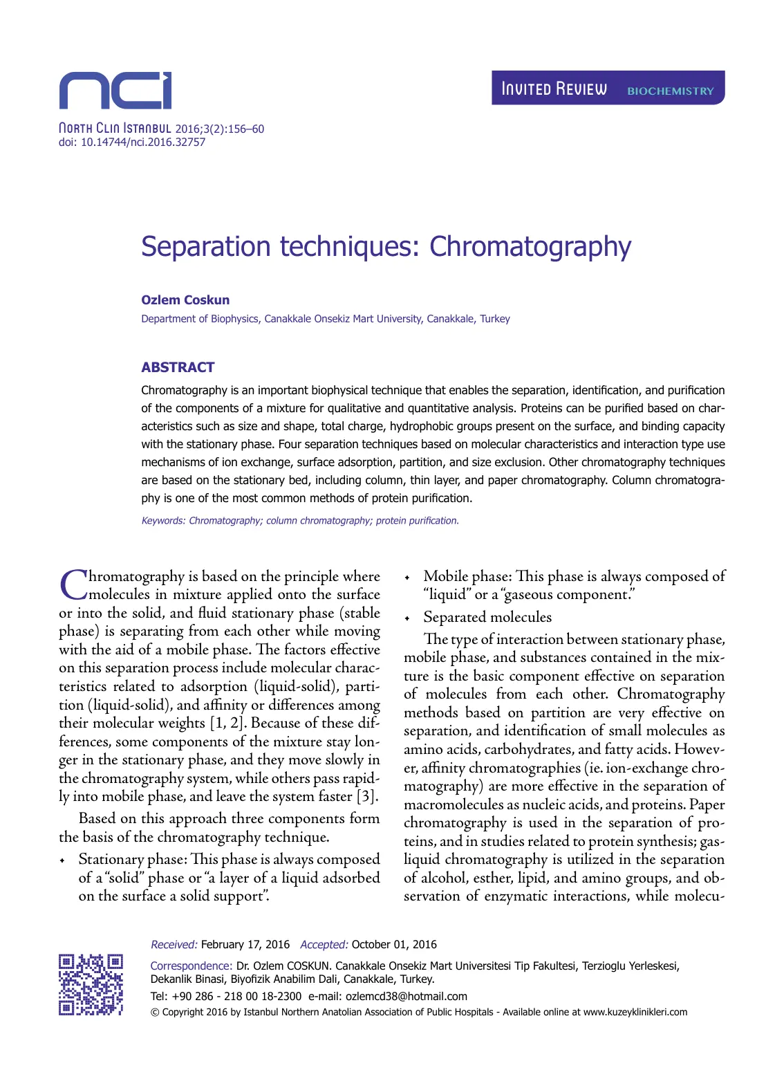 غلاف تقرير Separation techniques: Chromatography