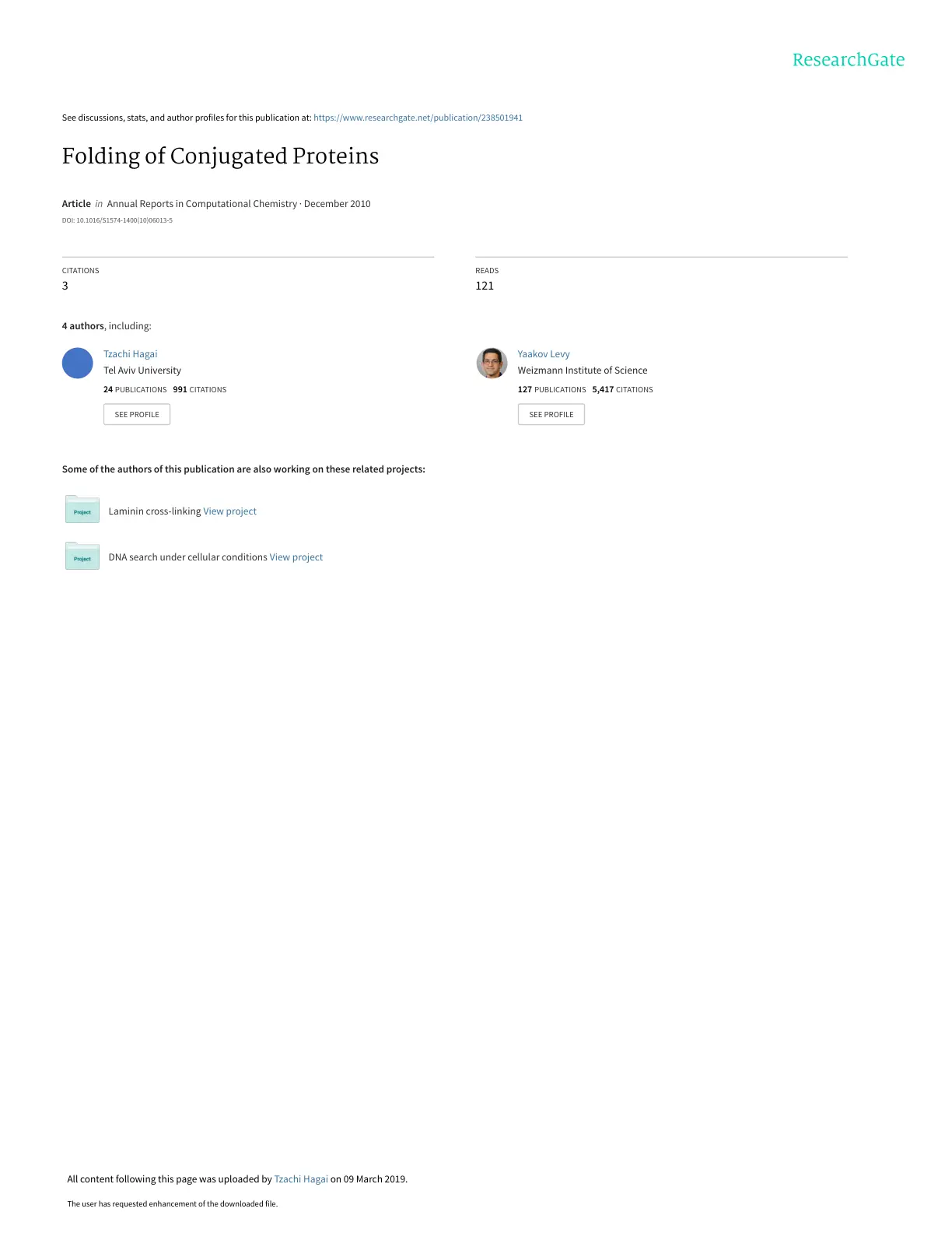 غلاف تقرير Folding of Conjugated Proteins