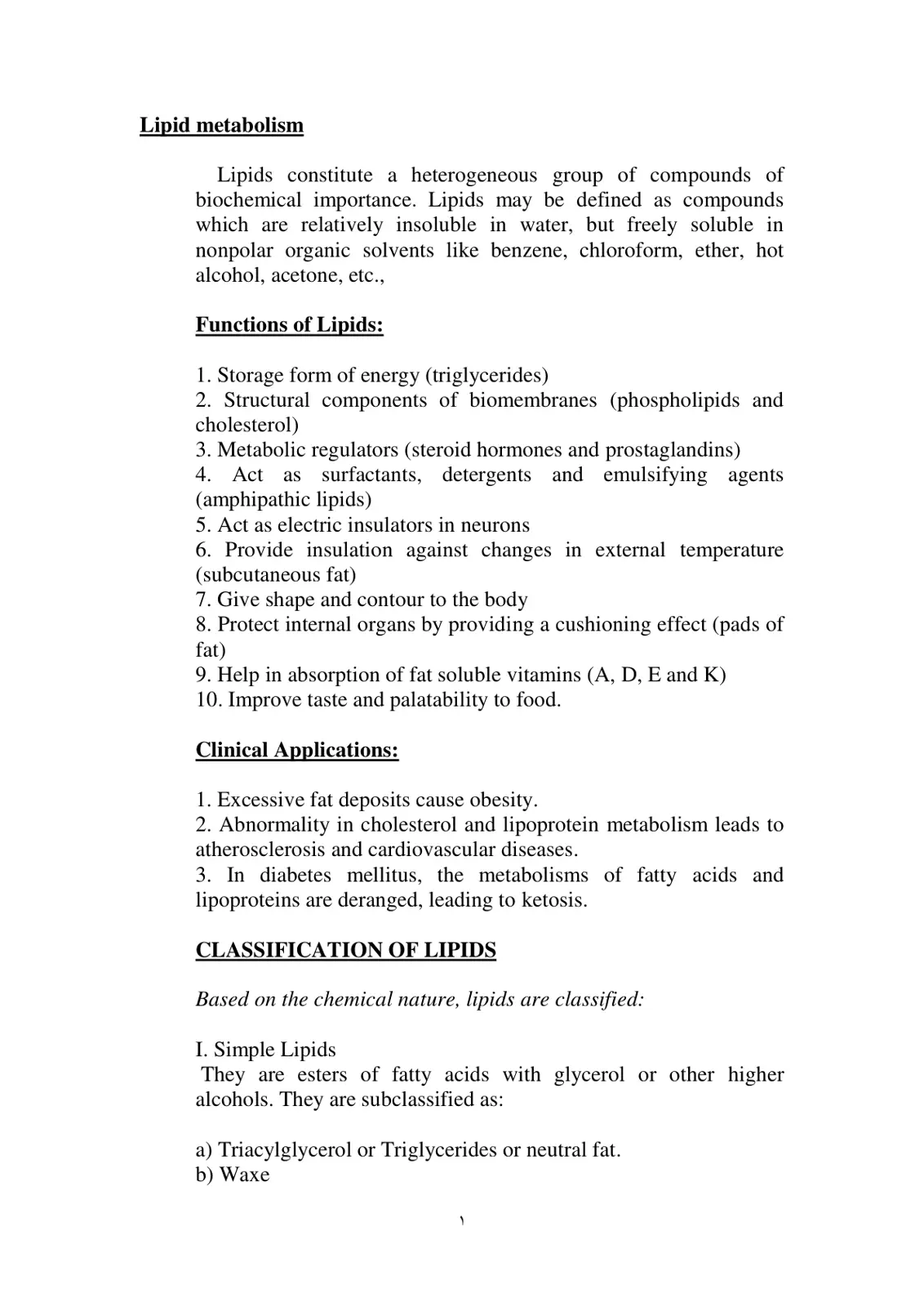 غلاف تقرير Lipid metabolism