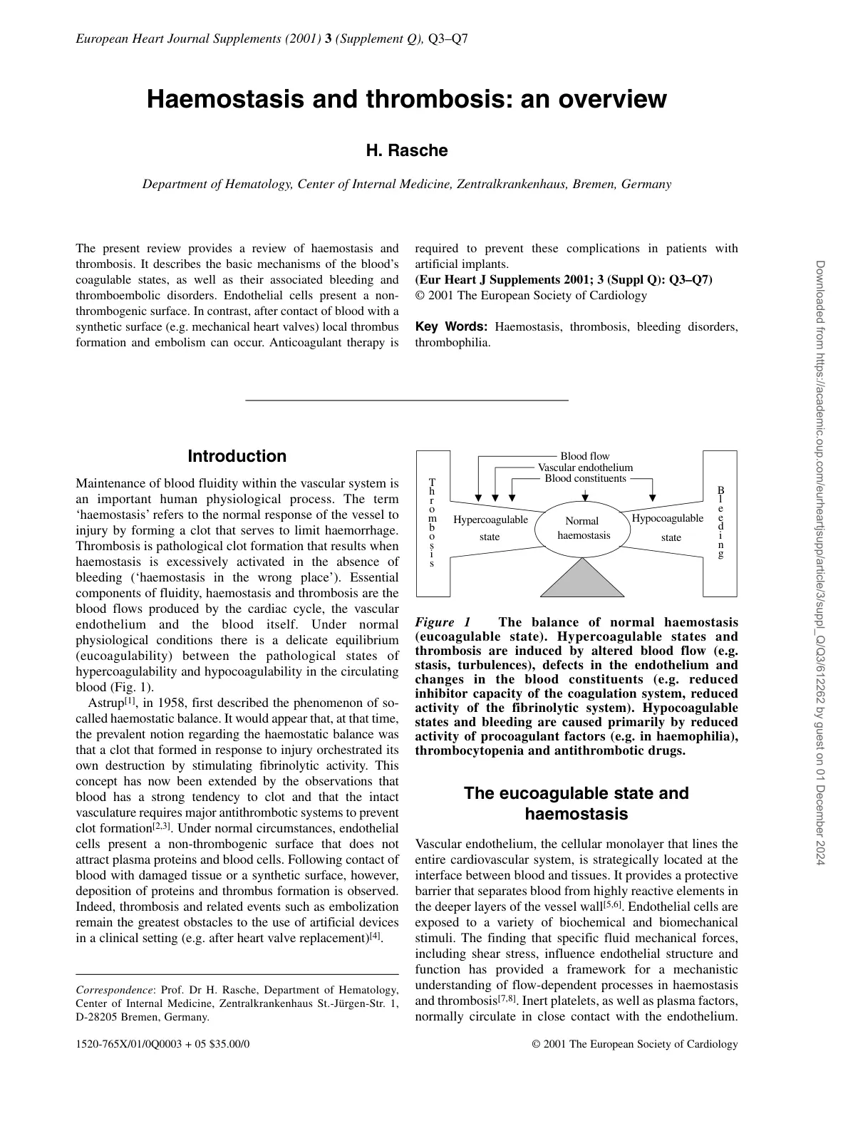 غلاف تقرير Haemostasis and thrombosis: an overview