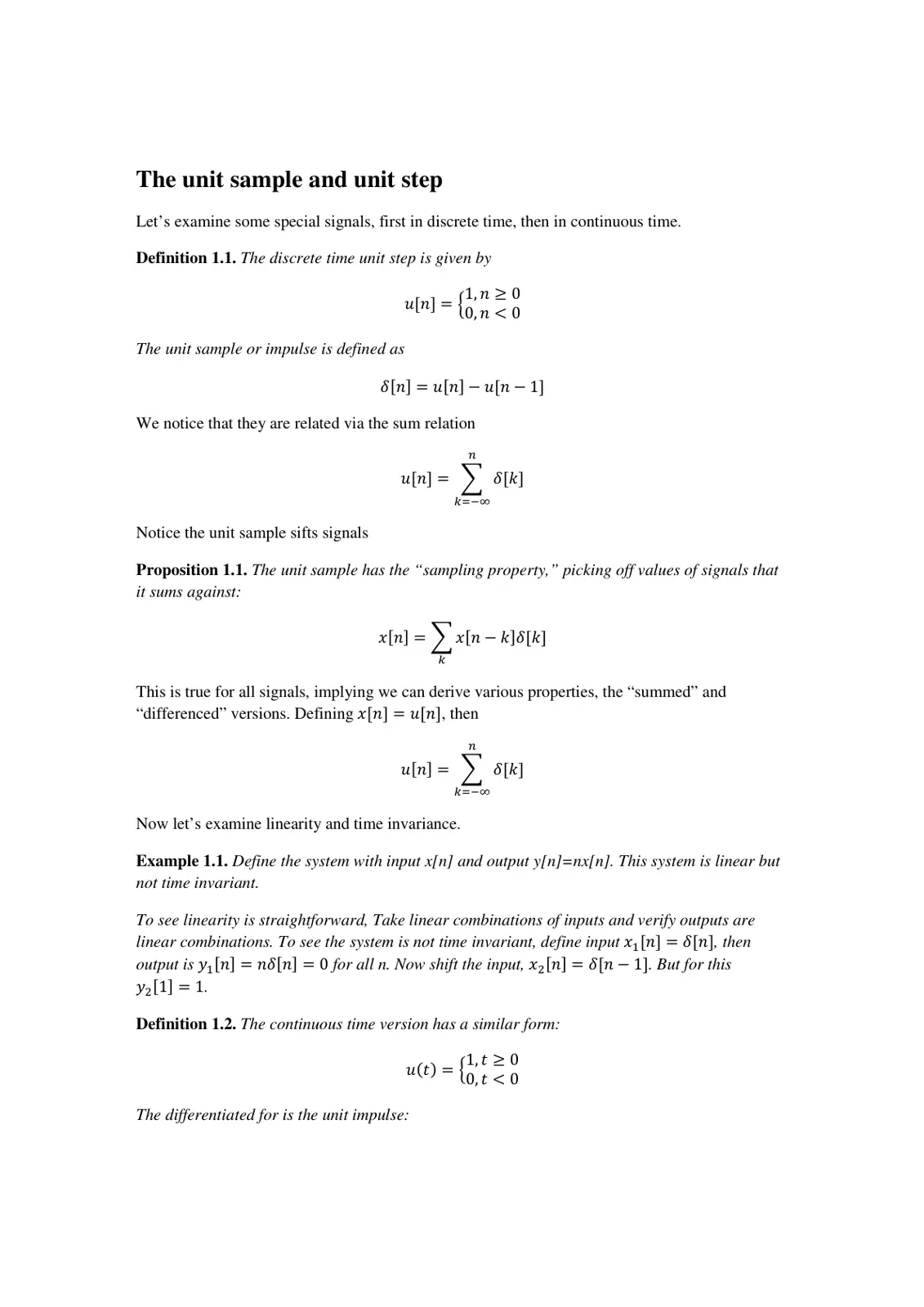 غلاف تقرير The Unit Sample and Unit Step